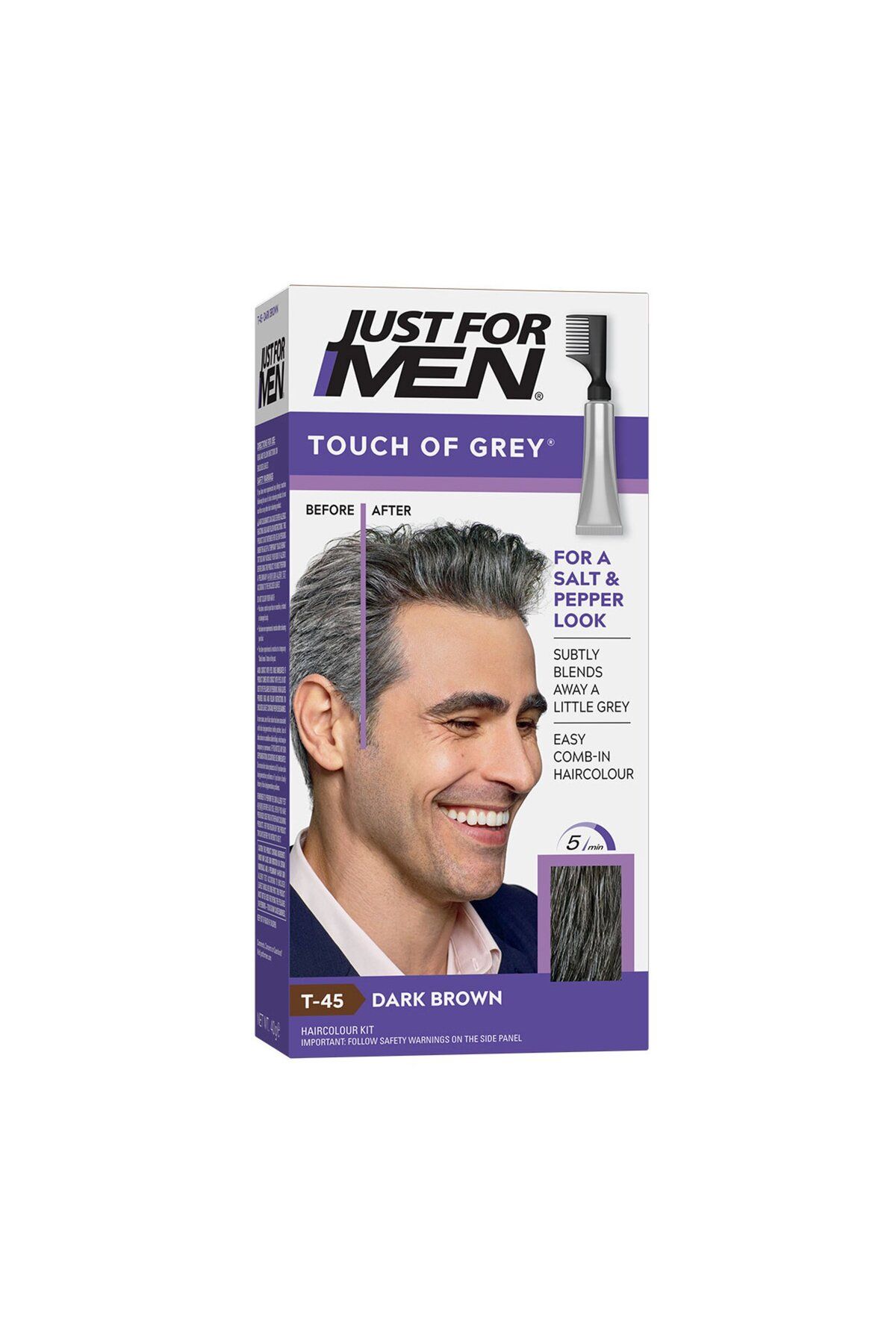 Just For Men Mustore- Erkeklere Özel Touch Of Grey Saç Boyası Koyu Kahve T-45
