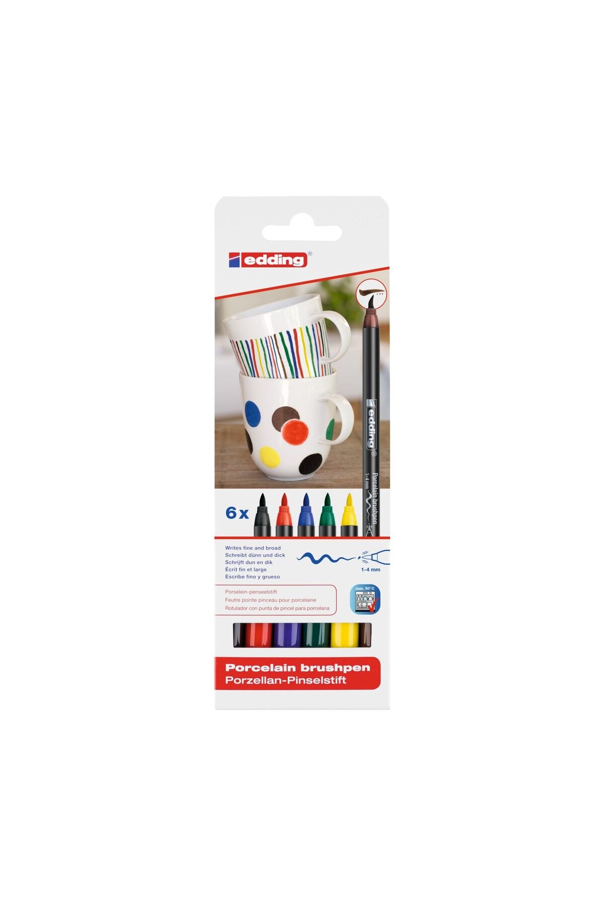 Edding 4200 Porselen Kalemi Standart Ana Renkler (6 LI PAKET)