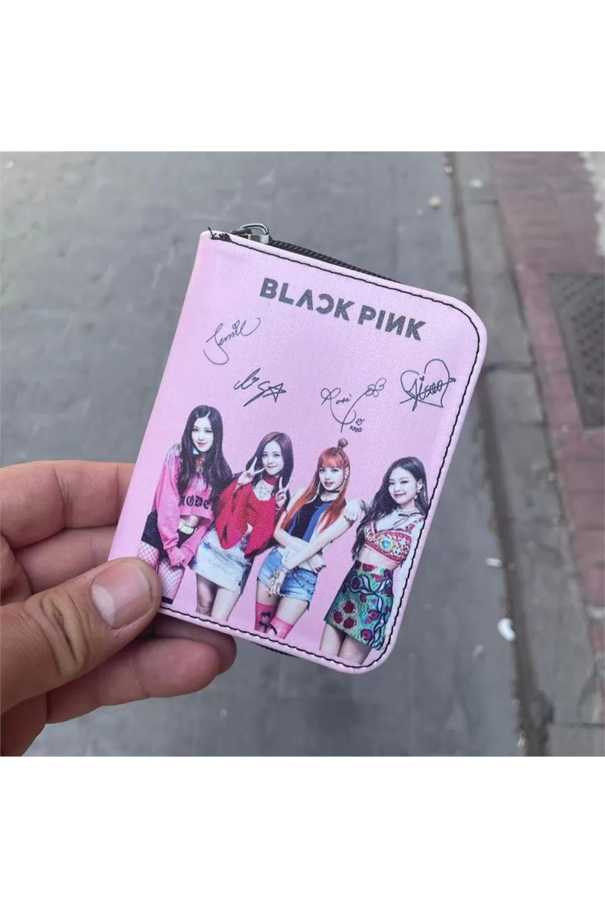 Köstebek K-pop - Black Pink Imzalı Pembe Cüzdan