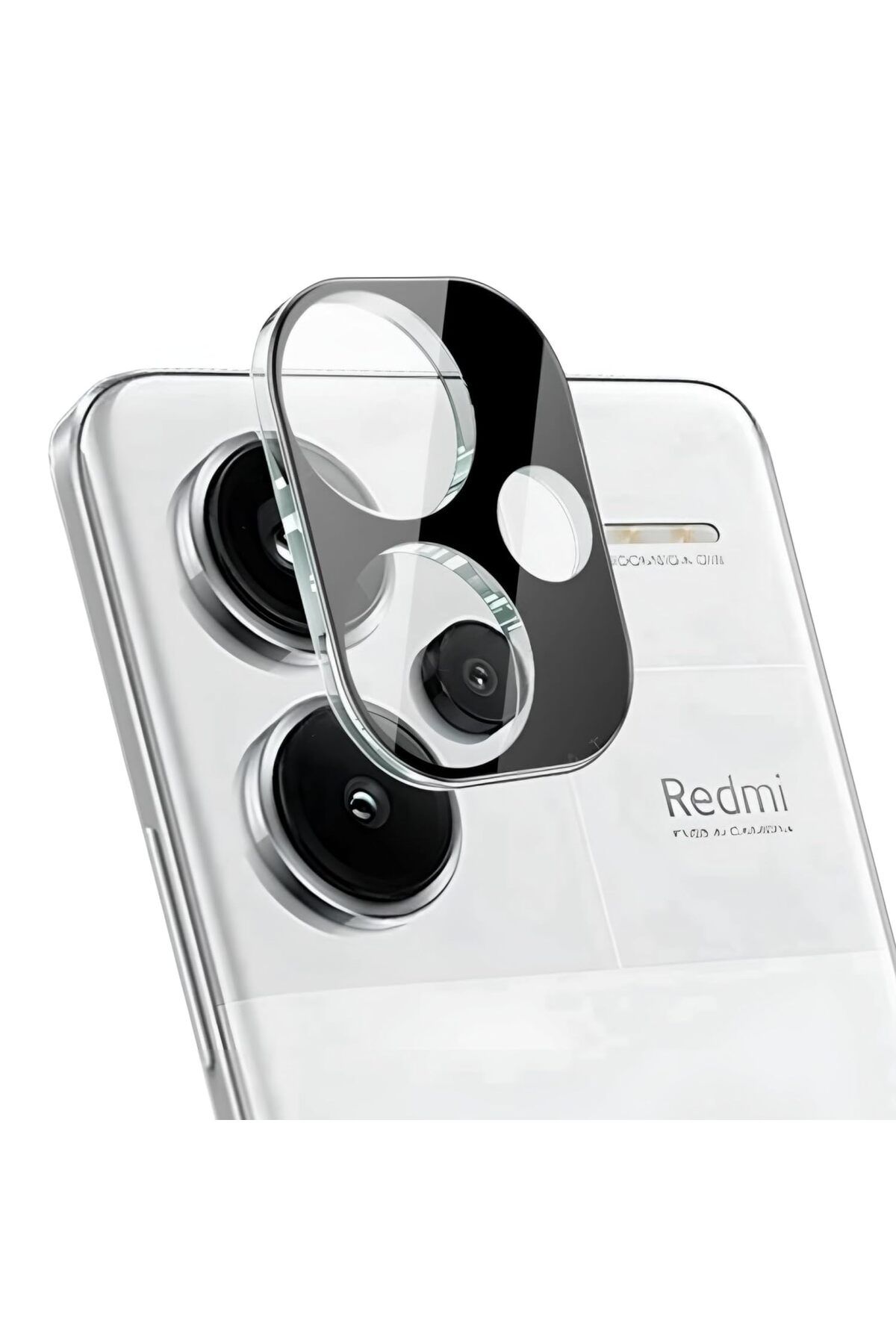 Fibaks Xiaomi Redmi Note 13 Pro Plus 5G Uyumlu Siyah Çerçeveli Kamera Lens Koruyucu Tamperli Cam