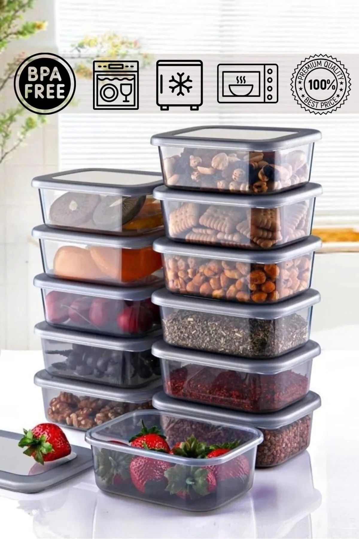 BRAMBLE LIFE 24 Adet 250 ml Lunch Box Çok Amaçlı Mikrodalga Kahvaltılık Saklama Kabı