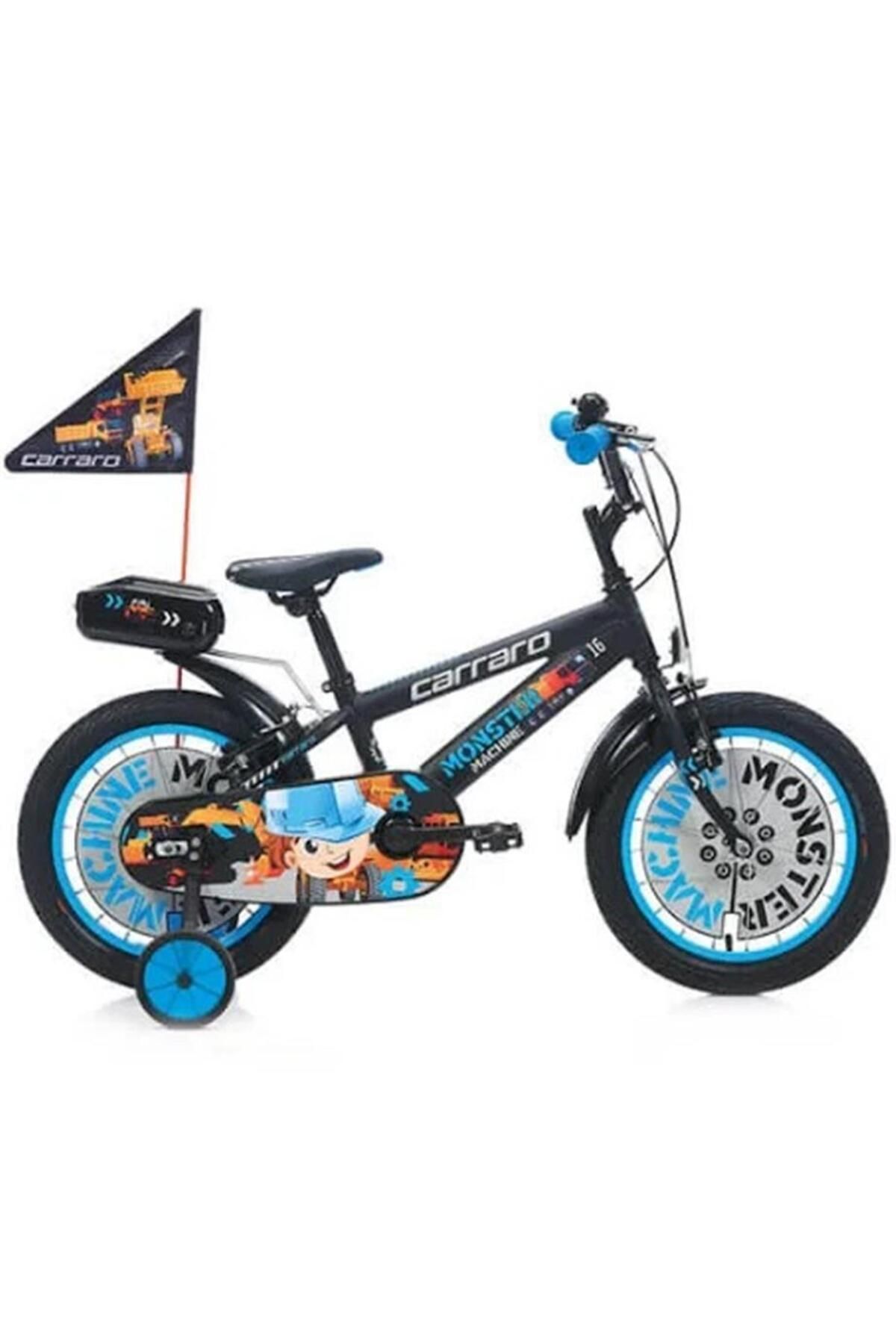 Carraro Monster Erkek Çocuk Bisikleti 210h V 12 Jant Mat Siyah Gri Mavi