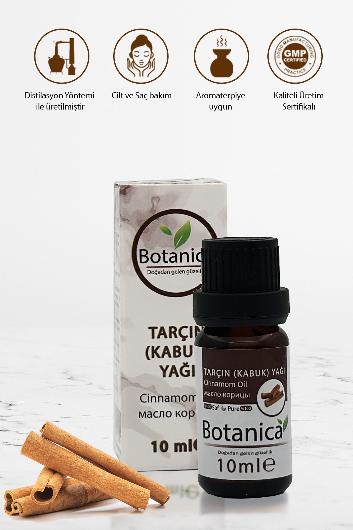 botanica Tarçın Yağı- Cinnamomum Zeylanicum ( Dudak – Kalça – Göğüs Büyütmeye Yardımcı ) 10 ml