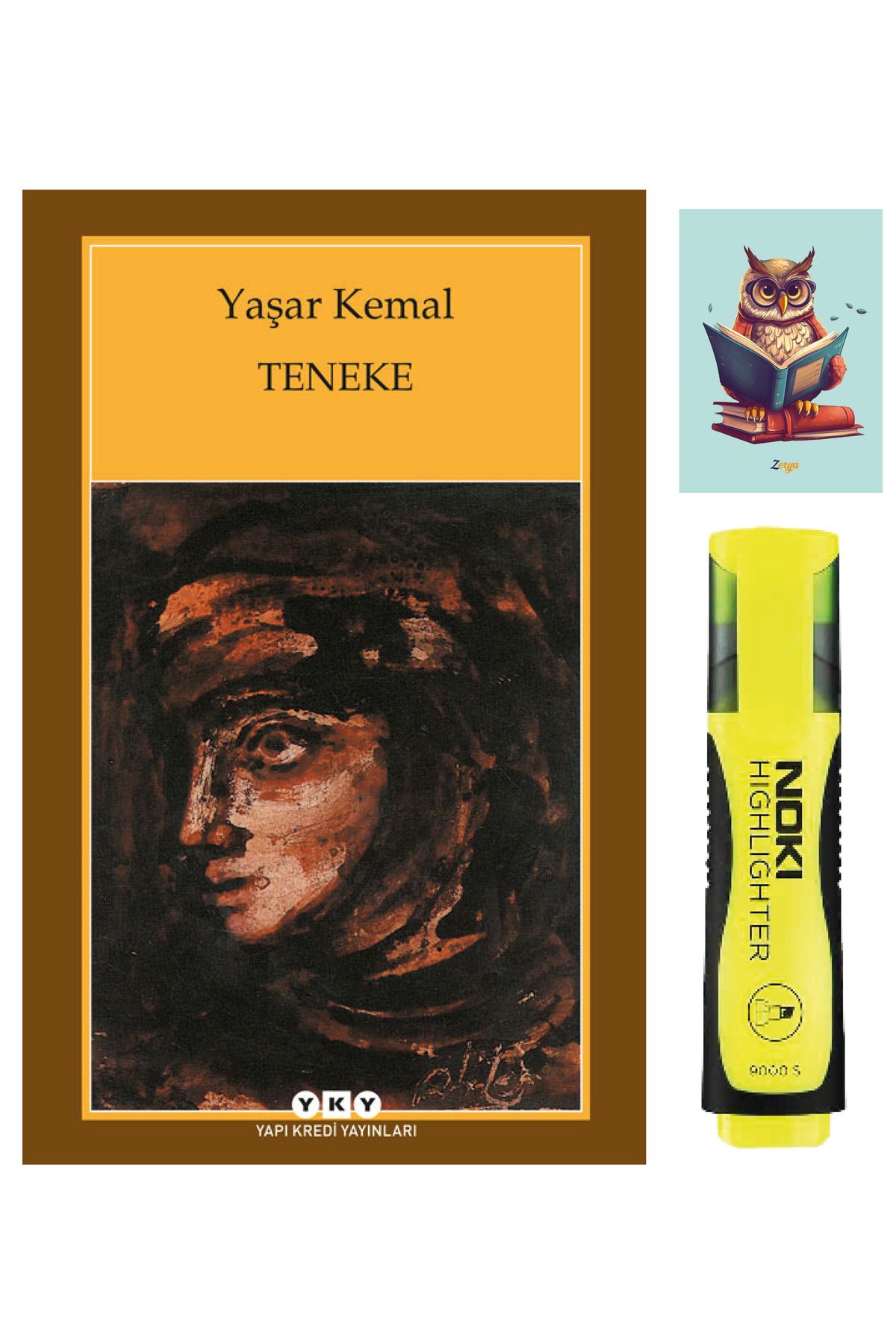 Yapı Kredi Yayınları Teneke - Yaşar Kemal - Yapı Kredi Yayınları - Sarı Fosforlu Kalem - Not Defter Seti