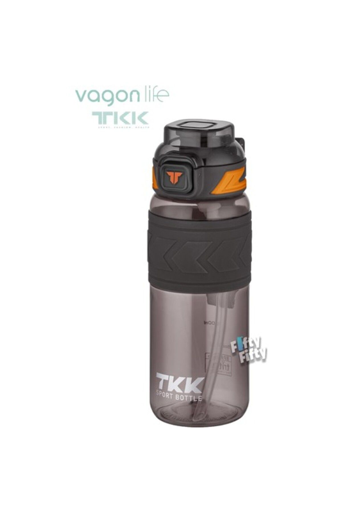 Vagonlife Tkk Pipetli Tritan Matara T-1019 600 Ml Siyah