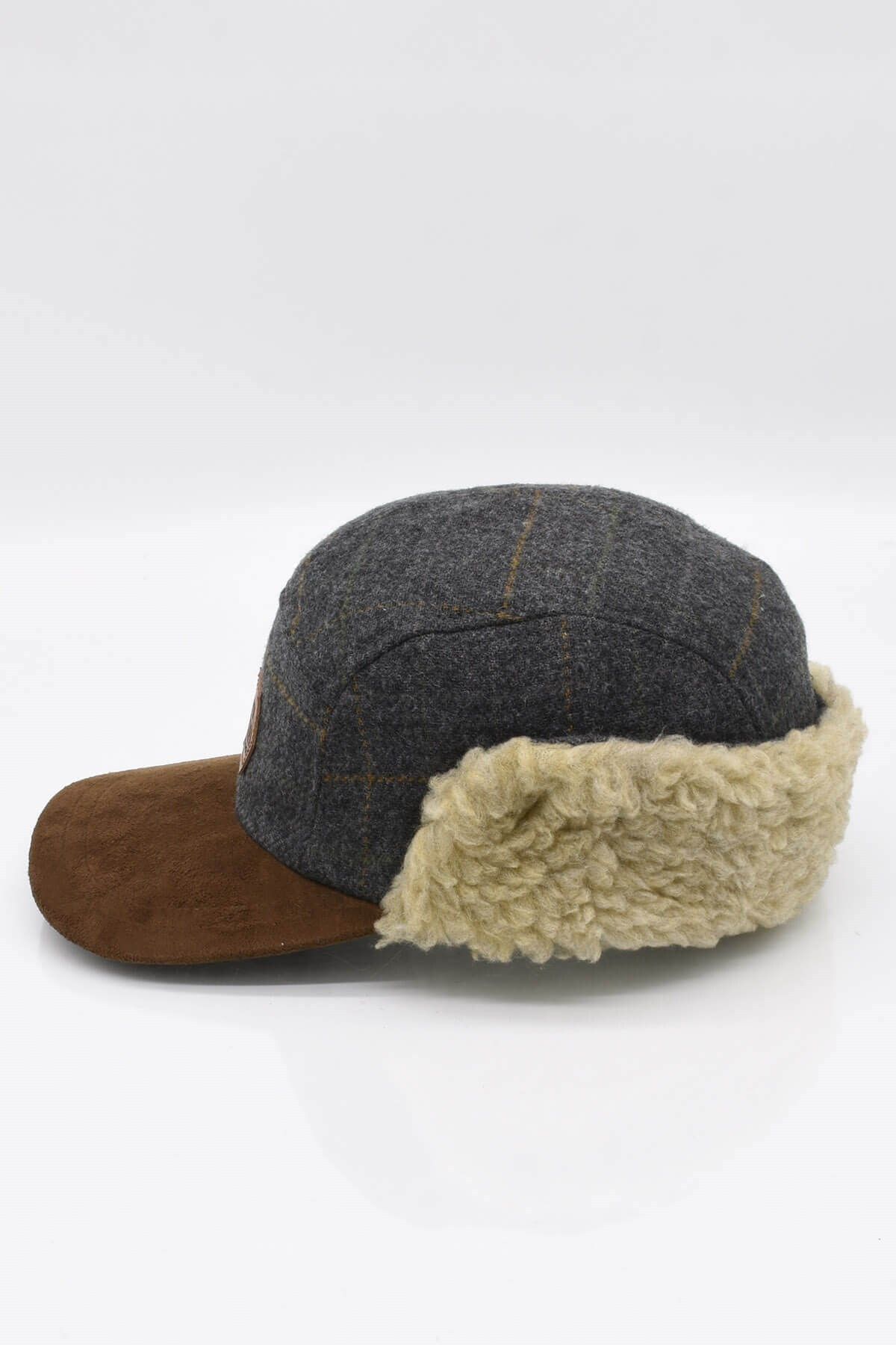 Külah Erkek Süet Siperli Kürklü Kışlık Kep Şapka 55-57cm