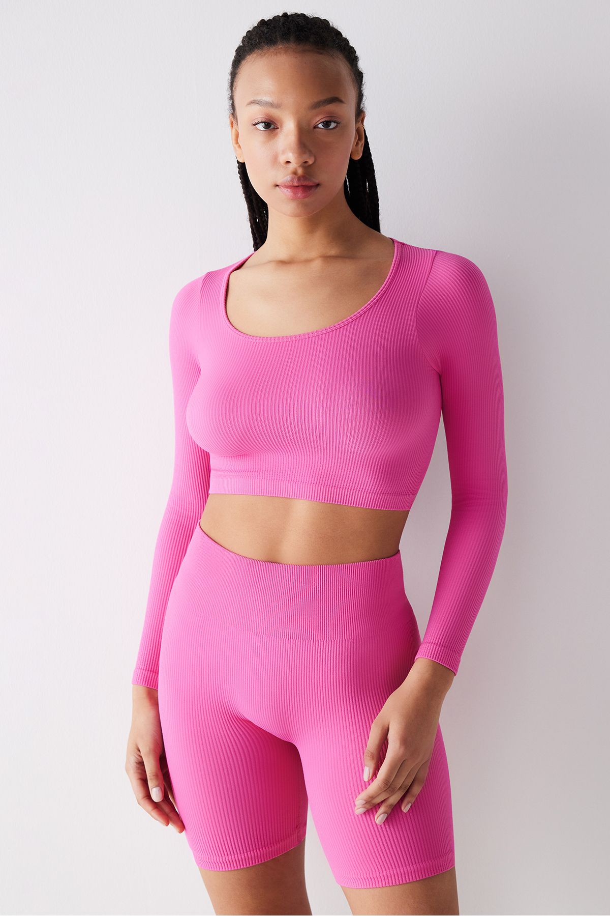 Penti Pembe Yaka Seamless Crop Top