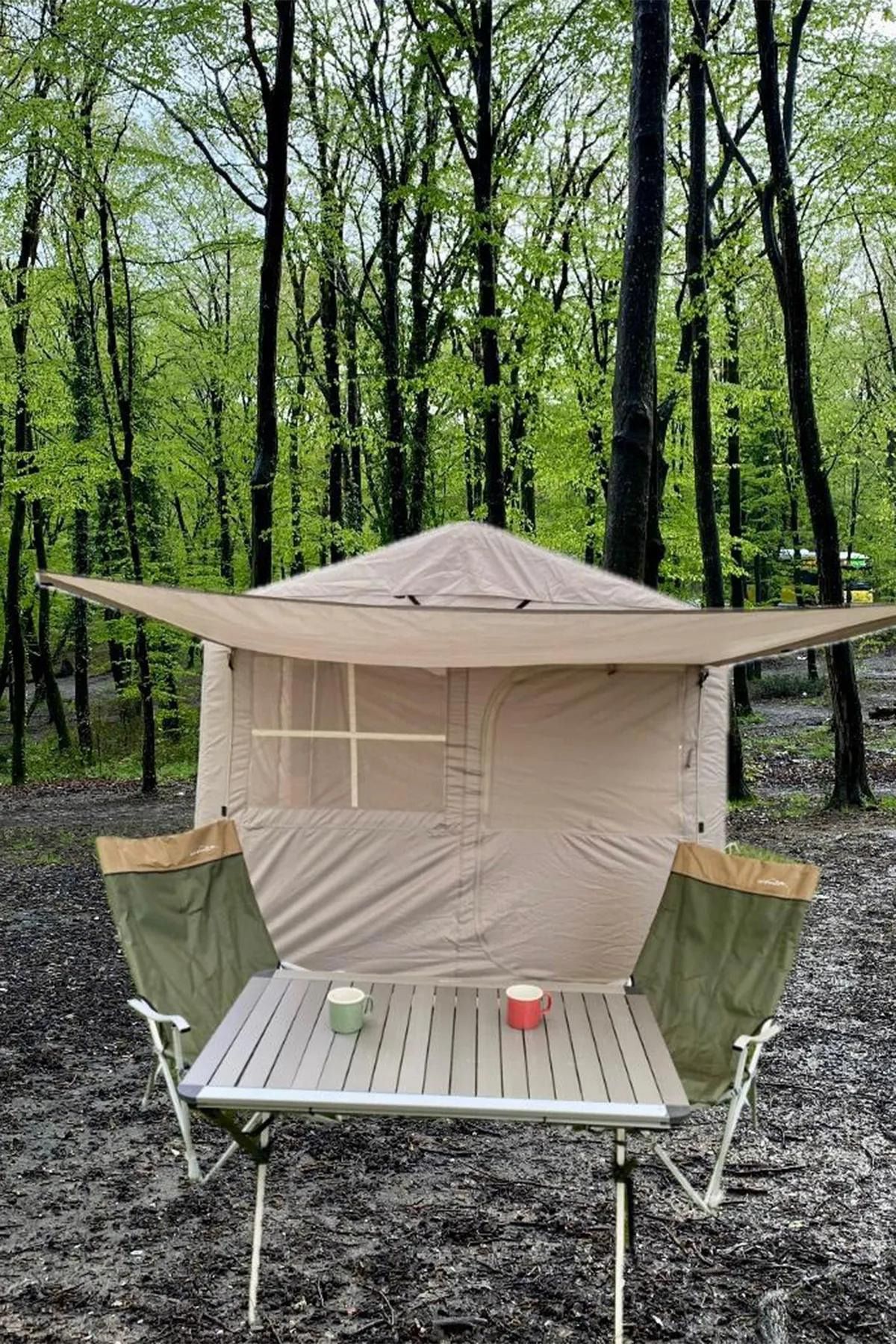 welcomein Campfit 5 Mevsim Şişme Kolay Kurulum Kamp Çadırı 250x250x200 Cm 4 Kişilik Şişme Çadır