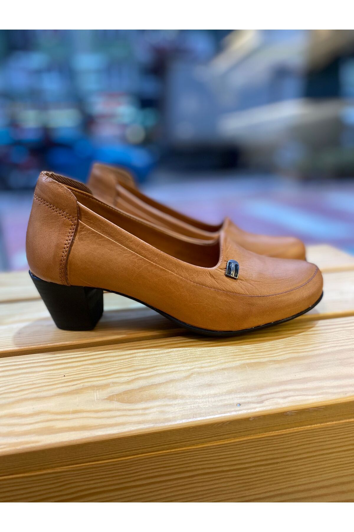 Mammamia D24Ya-3840Z Hakiki Deri Günlük Ortapedik Comfort Taban Topuklu Kadın Ayakkabı