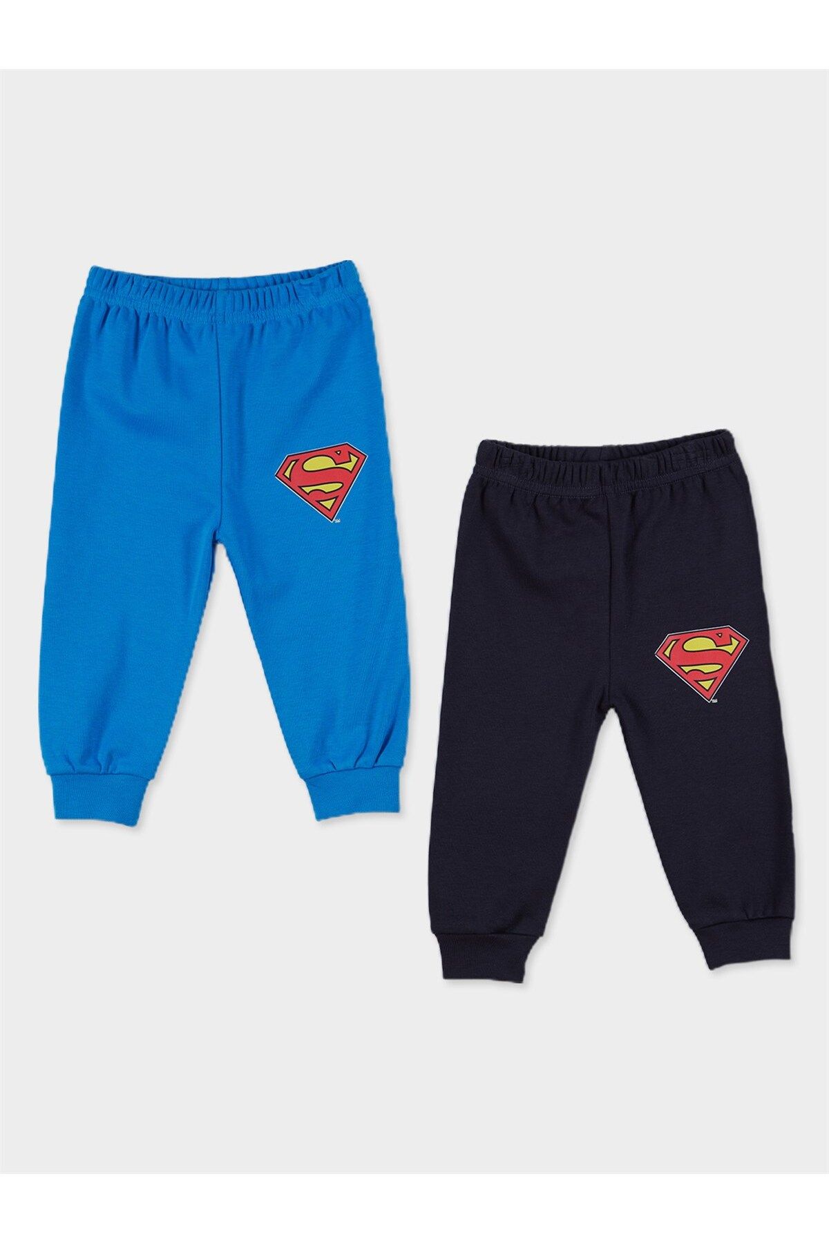 Superman Lisanslı Erkek Bebek 2'li Patiksiz Pantolon 20857