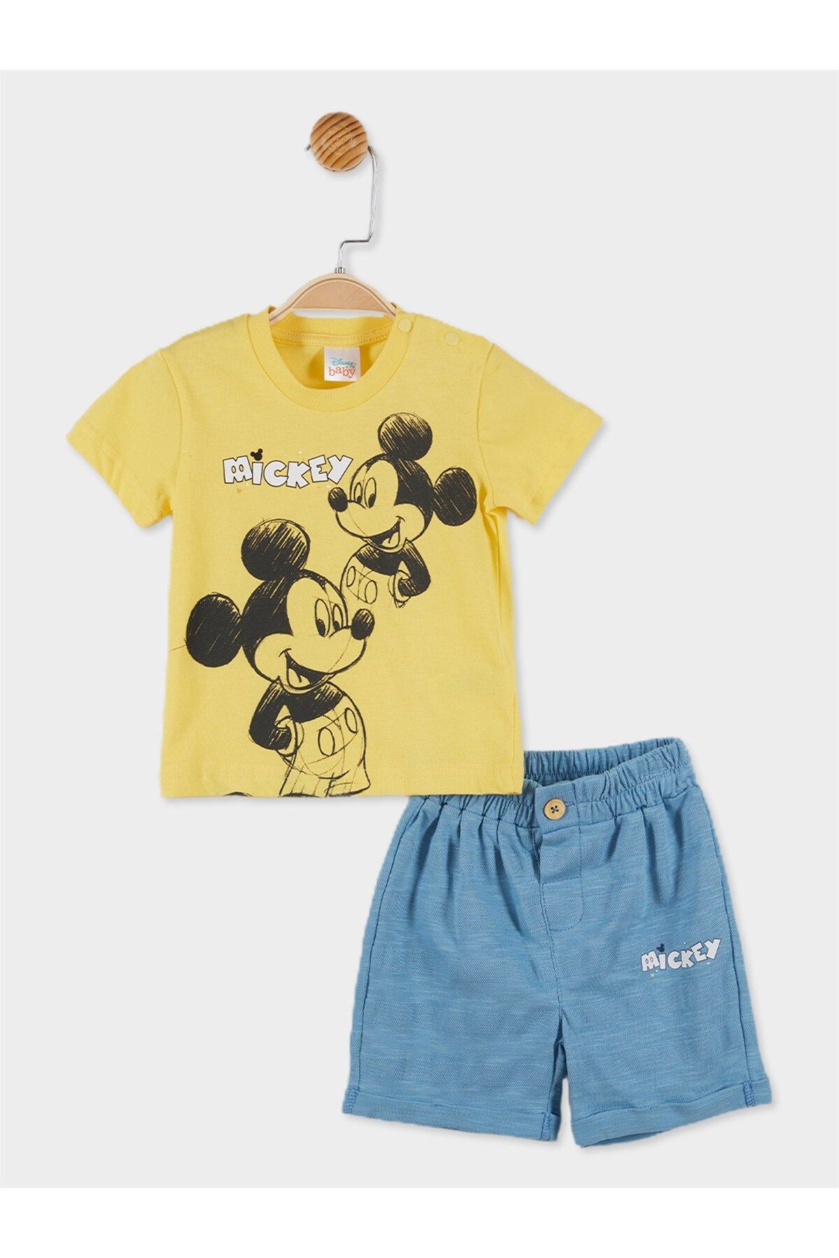 Mickey Mouse Disney Lisanslı Erkek Bebek Tişört Ve Şort 2'li Takım 20884
