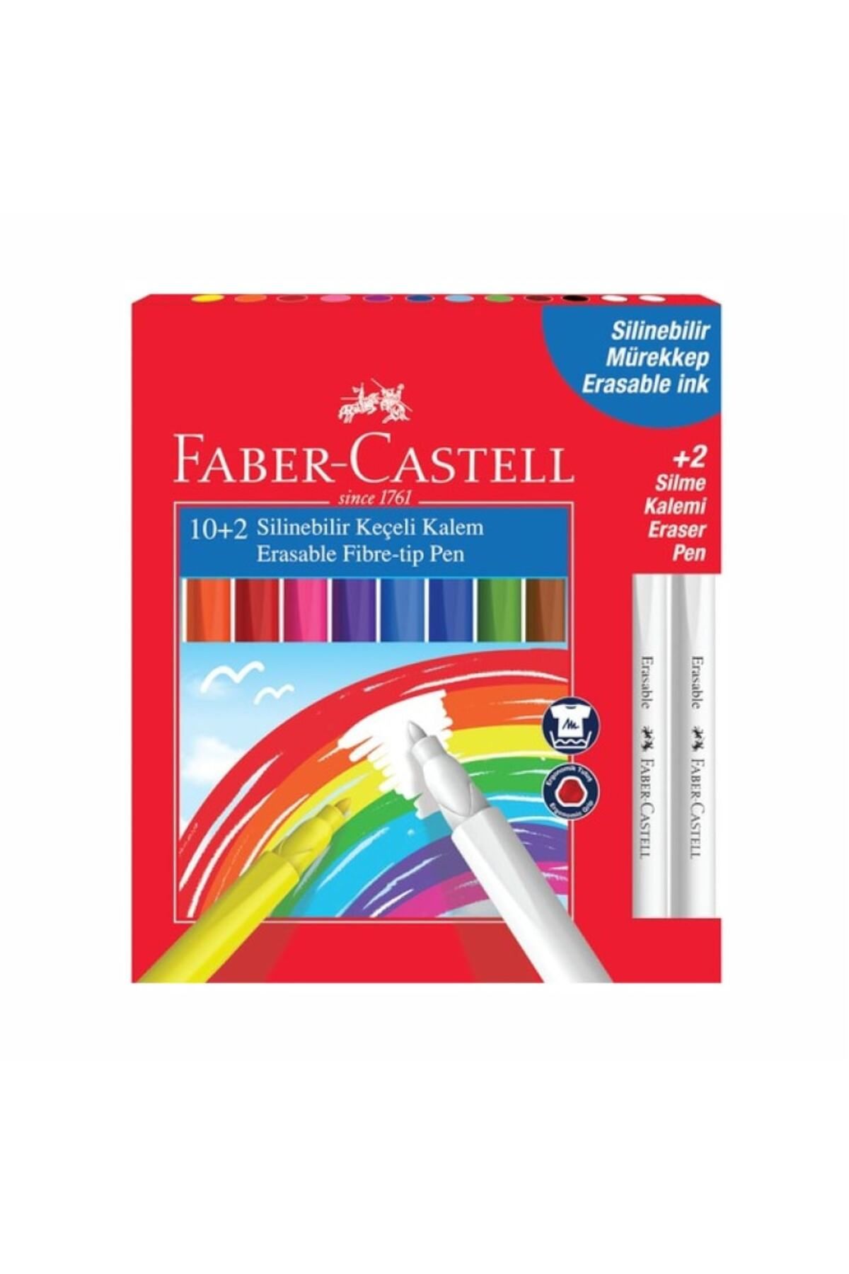 Faber Castell Faber 10 Renk+2 Silme Kalemli Silinebilir Keçeli Kalem 5062000004