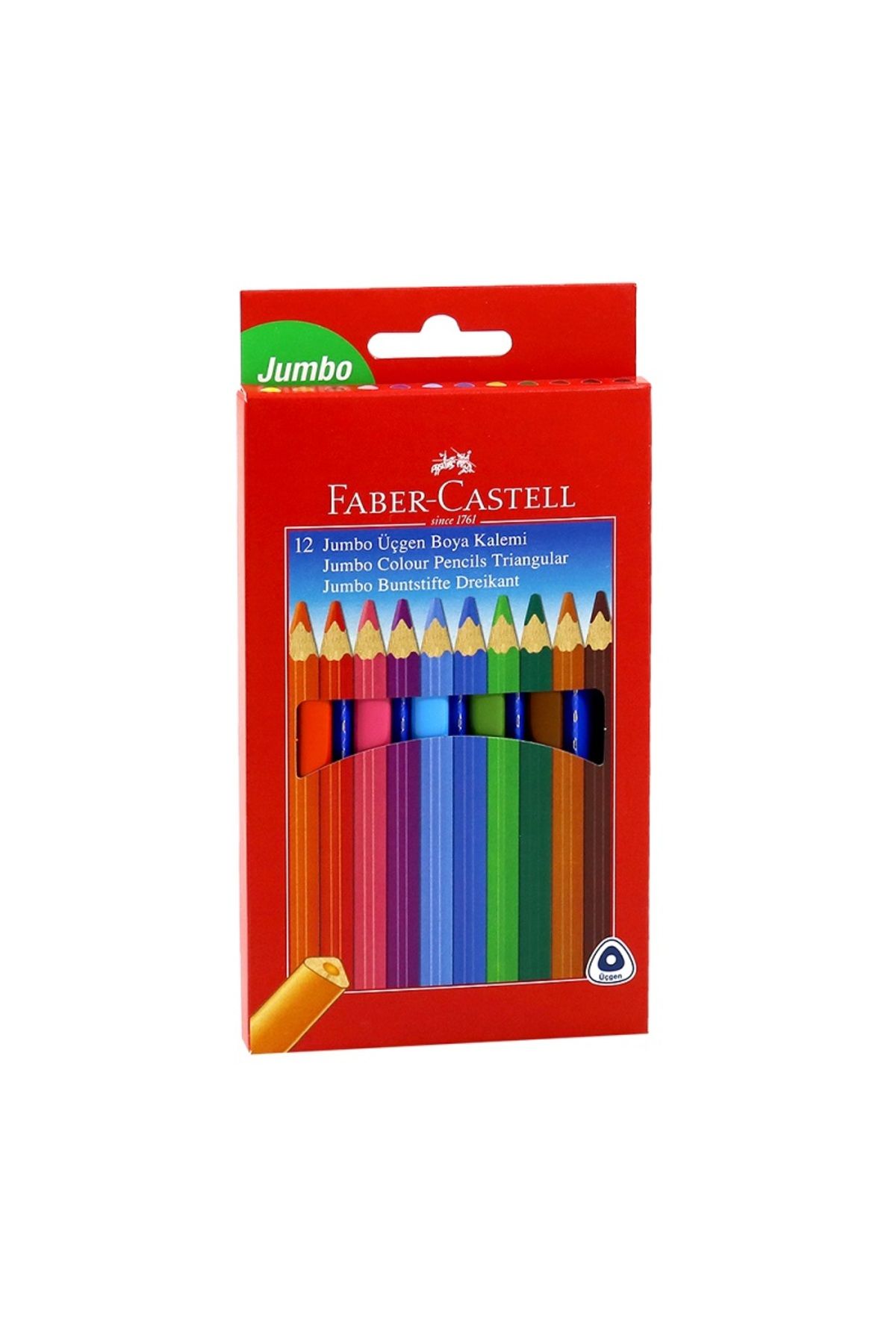 Faber Castell Faber 12 Renk Jumbo Üçgen Kuru Boya 116615