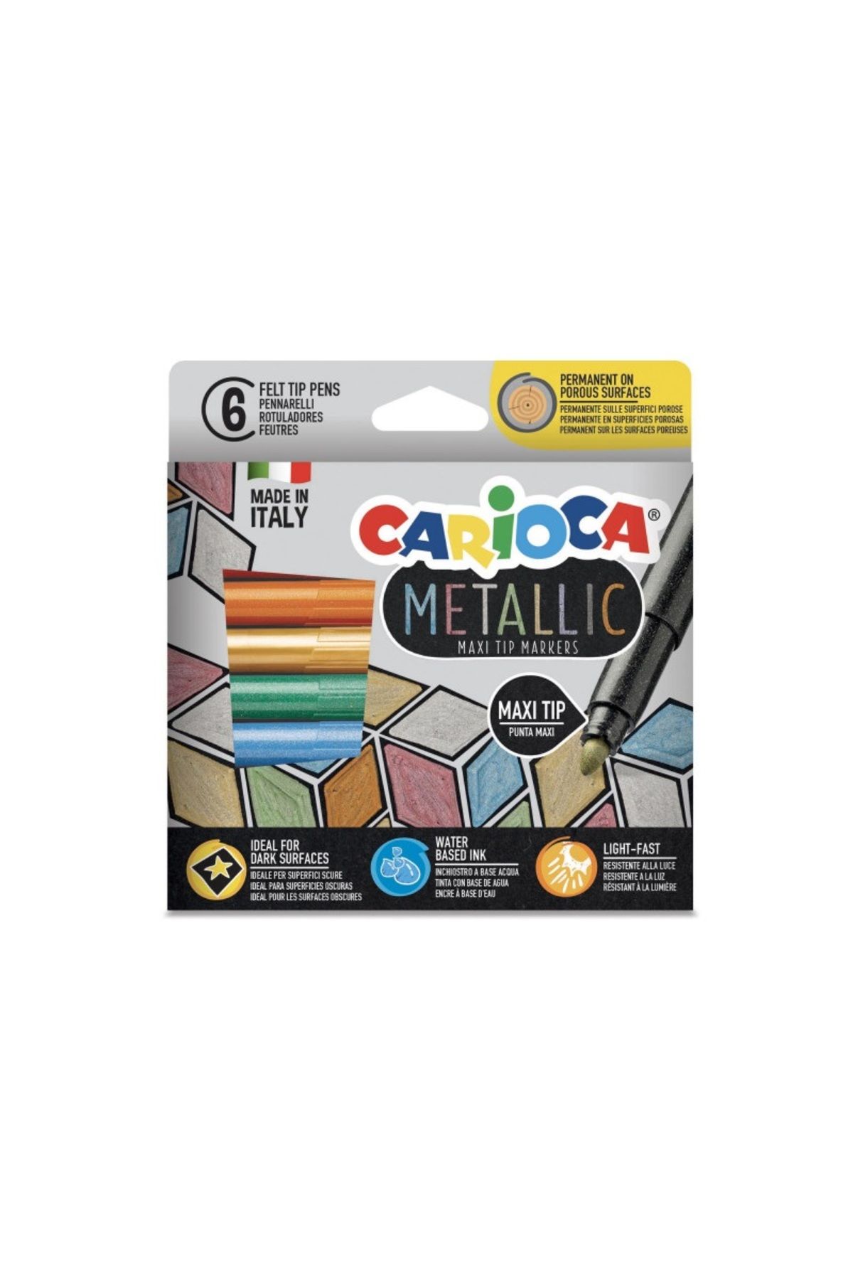 Carioca Carıoca 6 Renk Metalik Jumbo Keçeli Kalem 43161