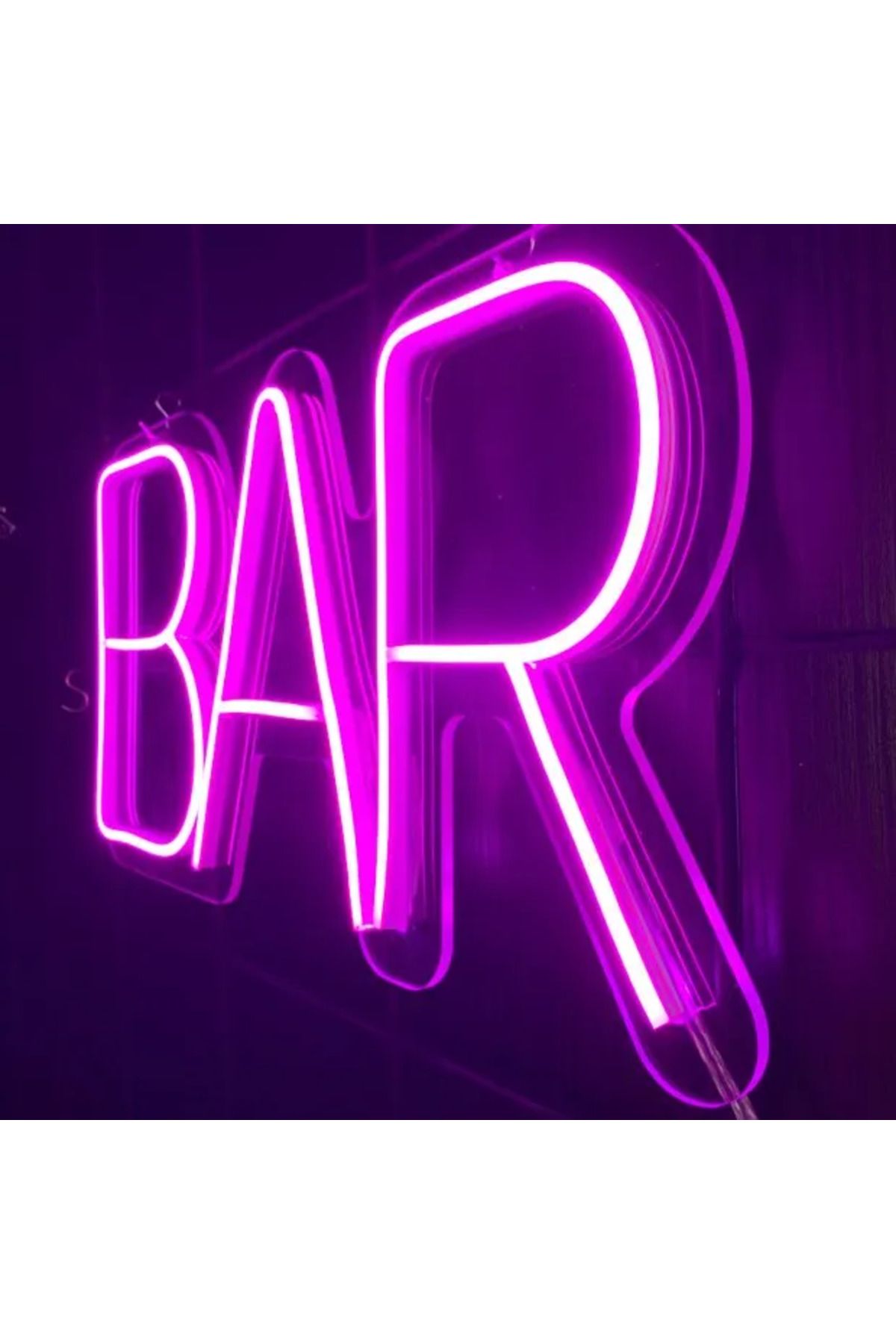 Bir Reklam Bar Yazili Neon Led Işikli Tabela- 45x25 Cm