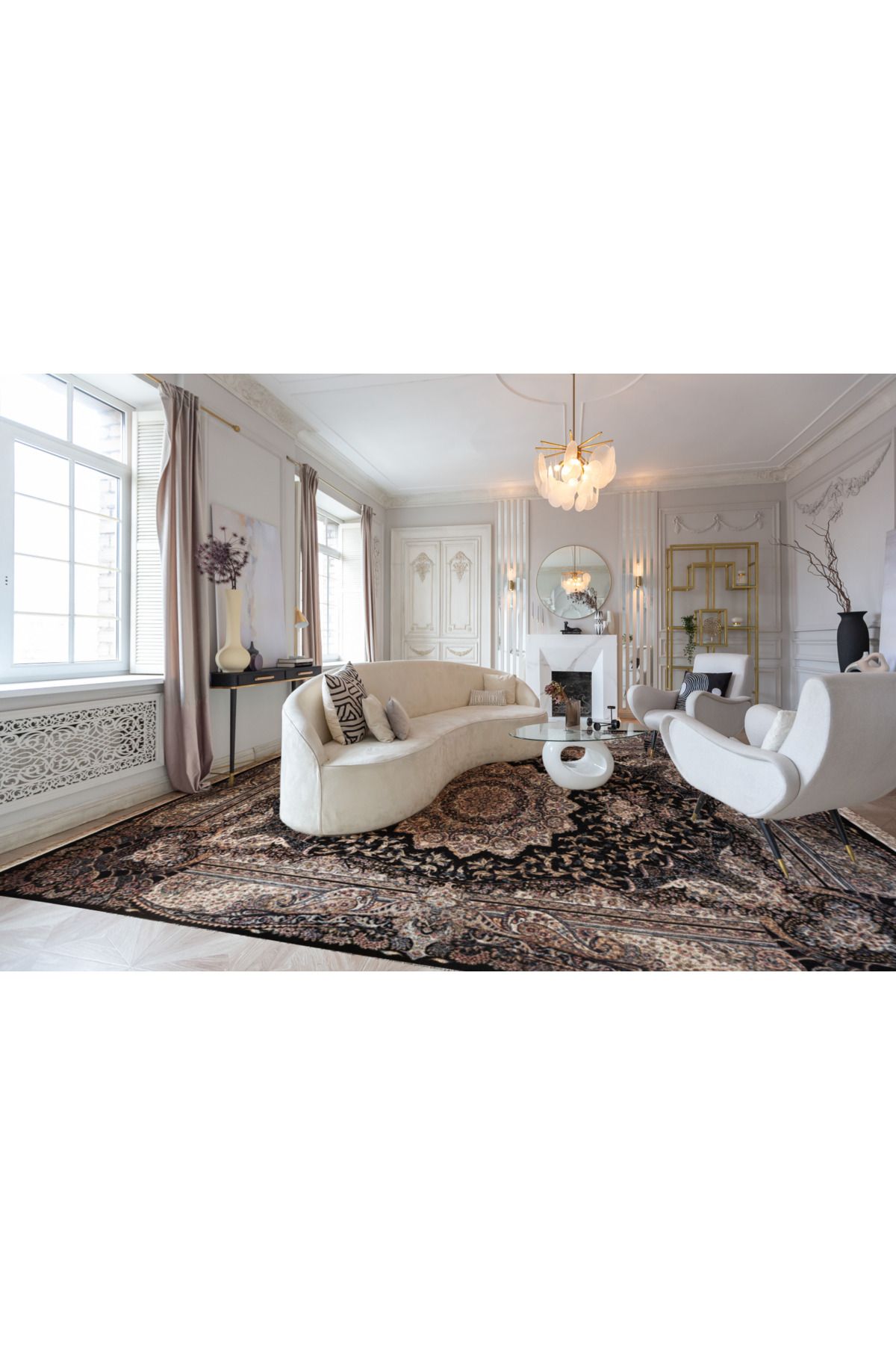 Saray Halı Versay Vr01a Yüksek Yogunluklu Klasik Motif 100 Tarak Premium Salon Halısı