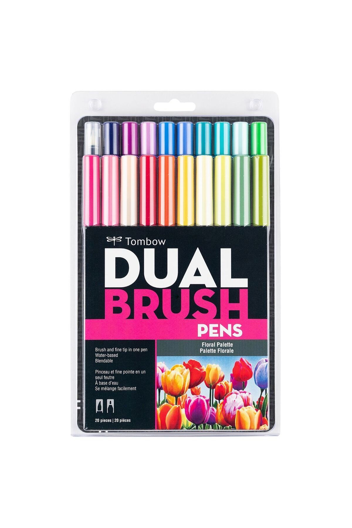Tombow Abt Dual Brush Pen Grafik Kalemi 20'li Set - Floral