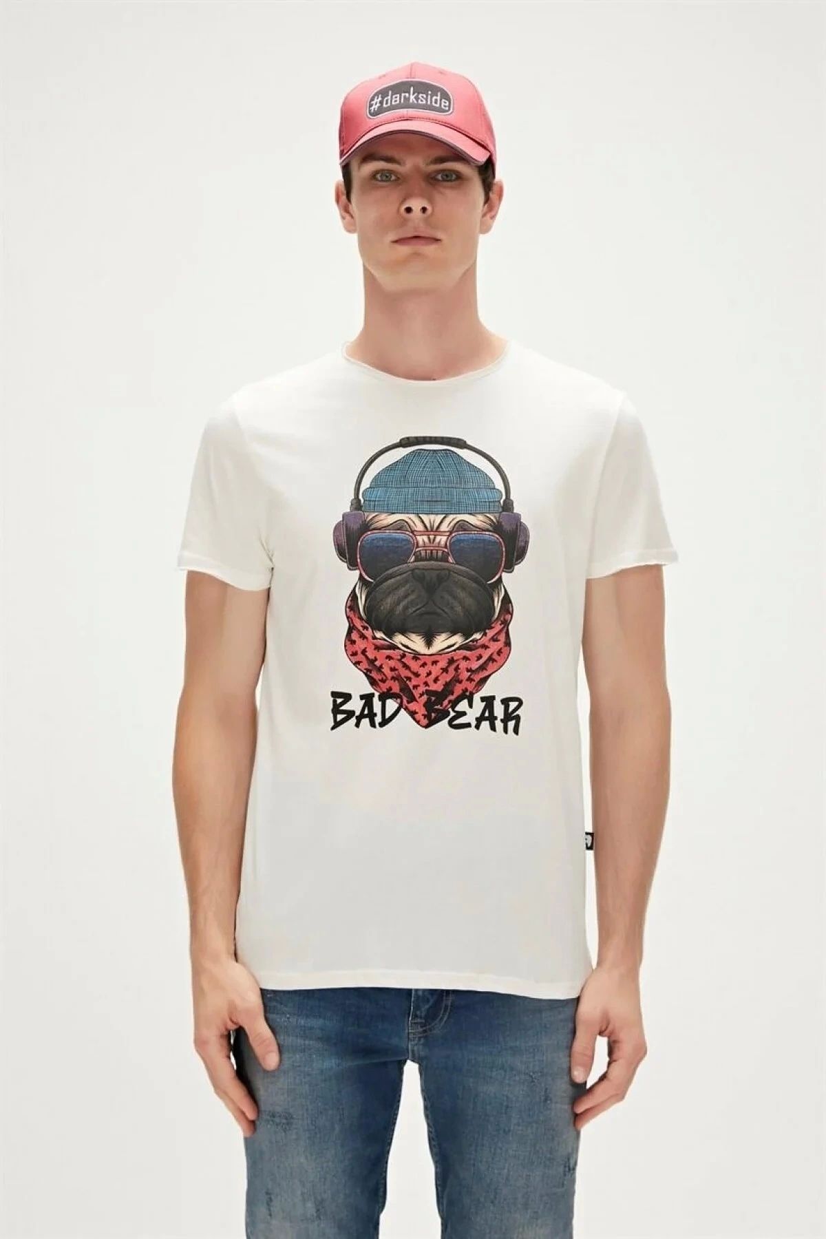 Bad Bear Reckless 0 Yaka Erkek Tshirt - Ekru