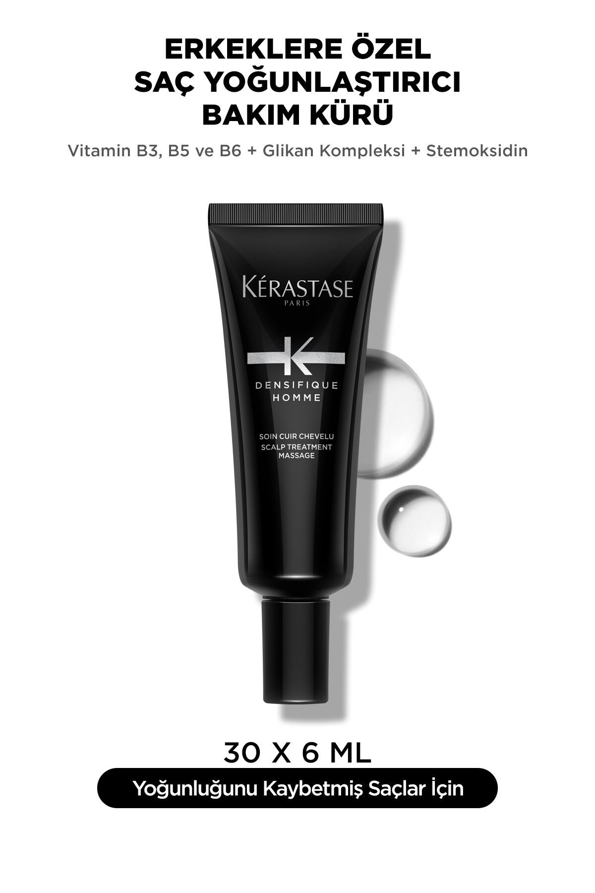 Kerastase Densifique Cure Densifique Homme Saç Yoğunlaştırıcı Bakım Kürü 6mlx30 6ml*30