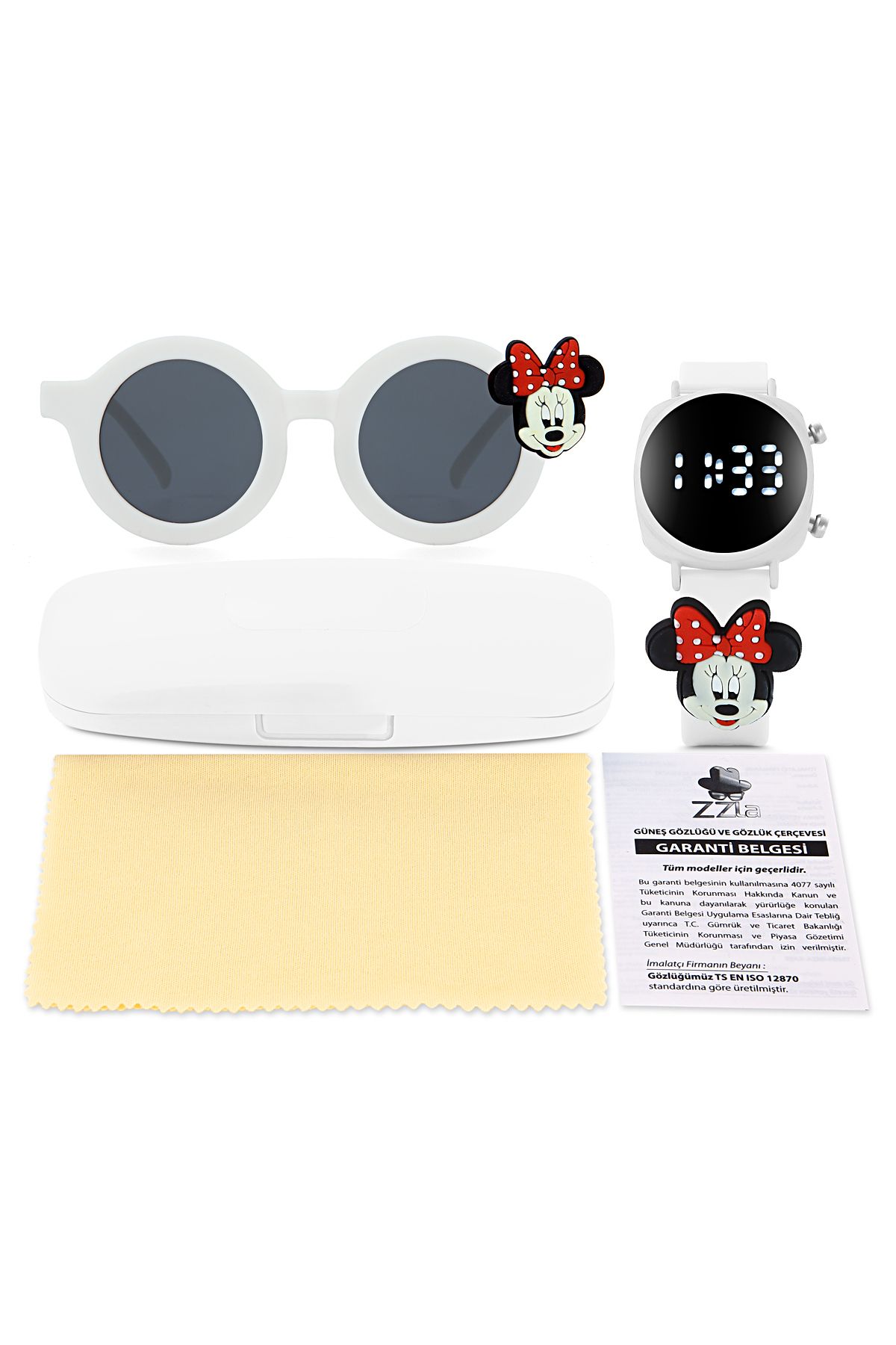 Zzla UV400 Korumalı Çocuk Güneş Gözlüğü 50m Su Geçirmez Çocuk Kol Saati Renkli Kutu Hediyeli