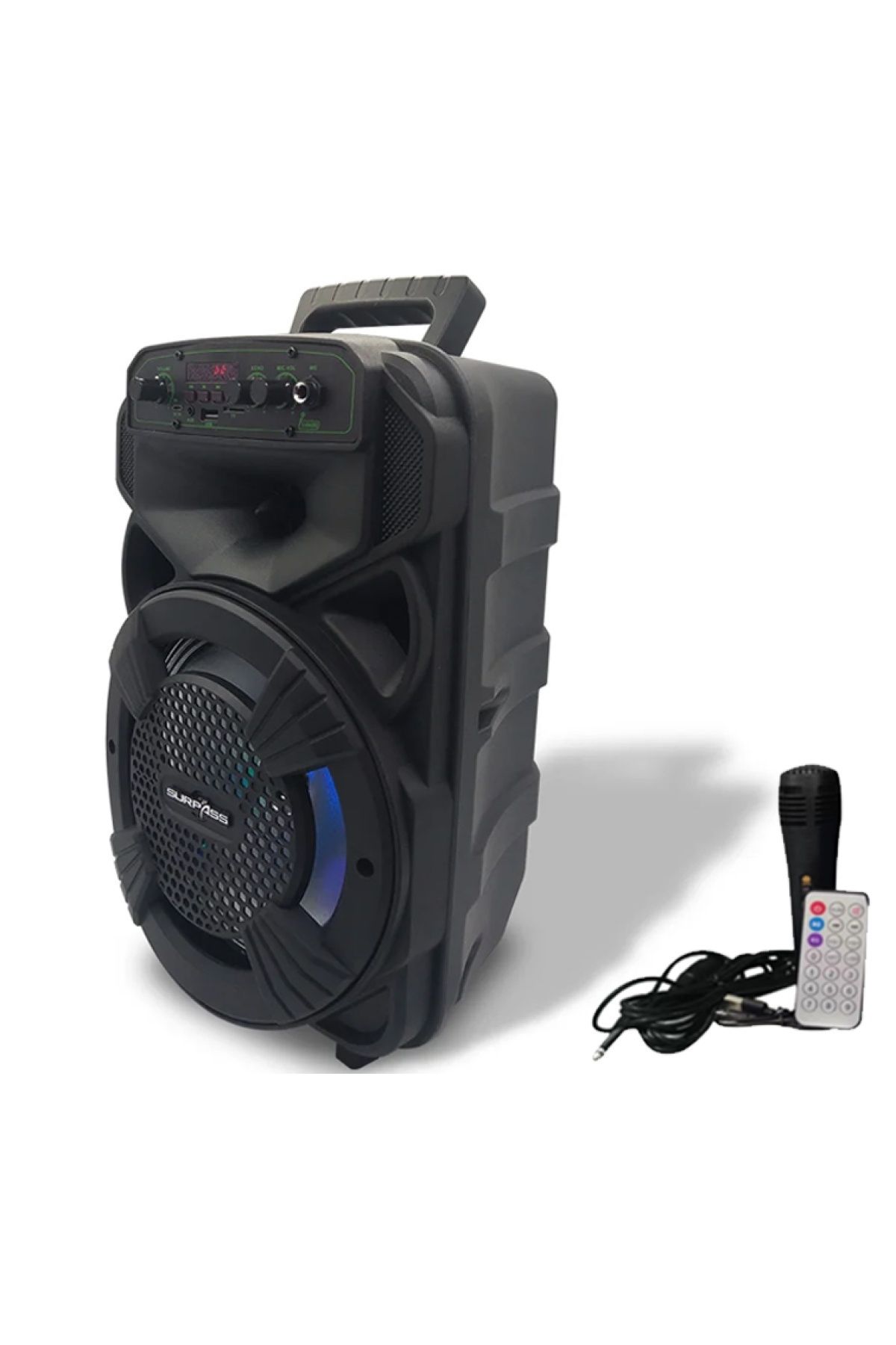 Platoon Pl-4530 Bt Usb Sd Aux 8 Inç Mikrofonlu Anfi Yüksek Ses Taşınabilir Rgb Işıklı Hoparlör