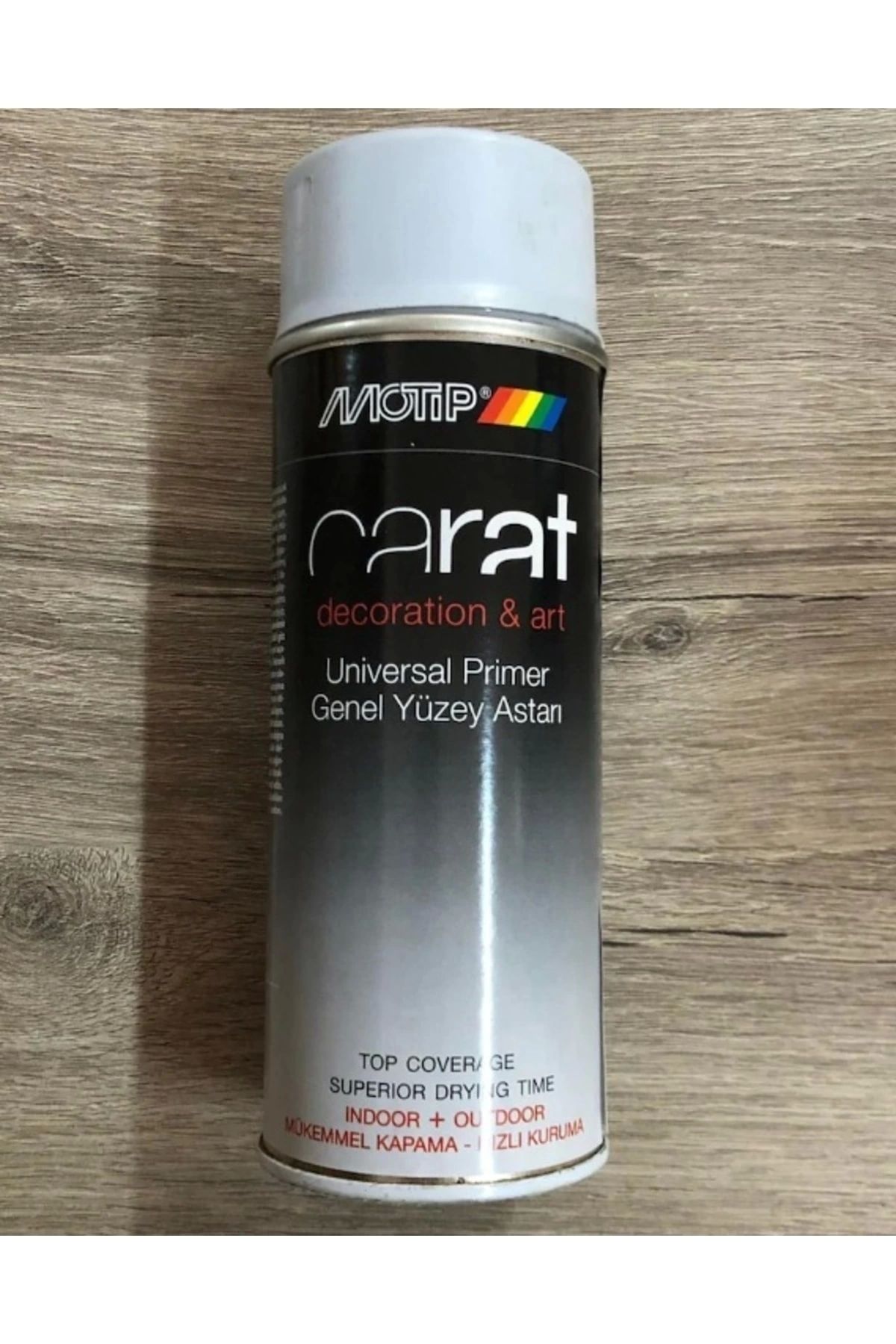 Motip Carat Sprey Boya Genel Yüzey Metal Yüzey Astar Gri Renk 400 ml