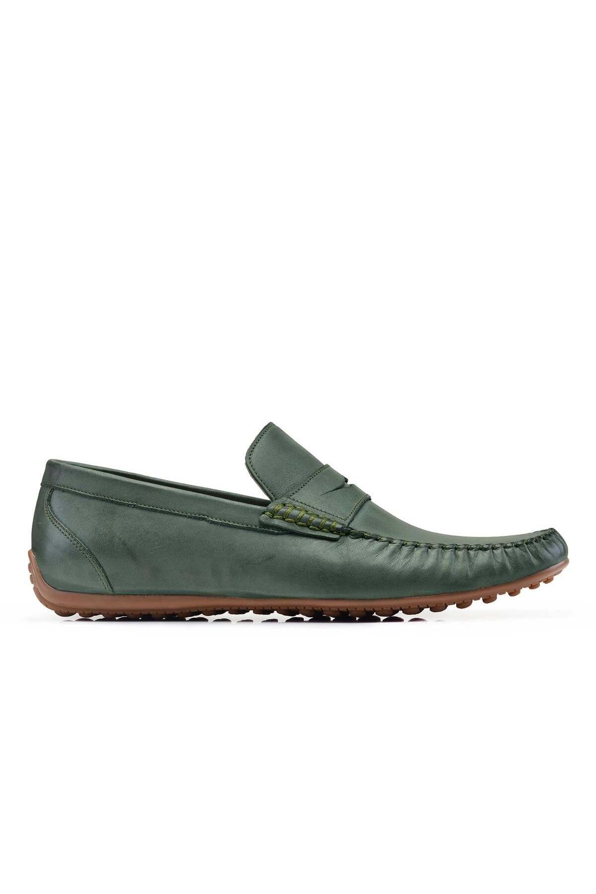 Nevzat Onay Nubuk Yeşil Yazlık Loafer Erkek Ayakkabı -22925-