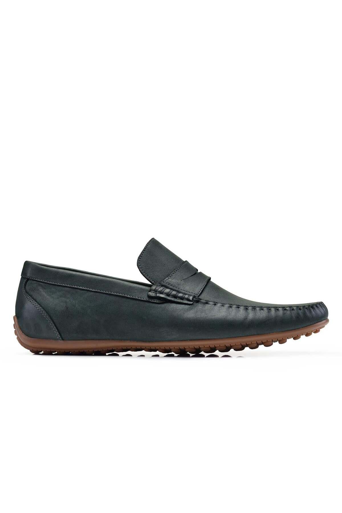 Nevzat Onay Nubuk Koyu Yeşil Yazlık Loafer Erkek Ayakkabı -22927-