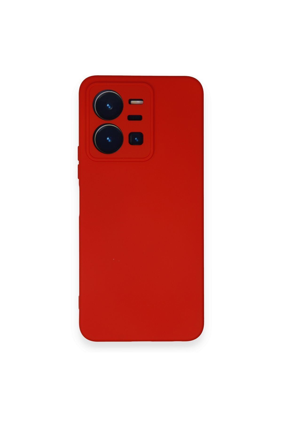 NewFace Vivo Y22S içi Süet Telefon Kılıfı - Soft Yüzey Kadife Silikon Kapak - Kırmızı