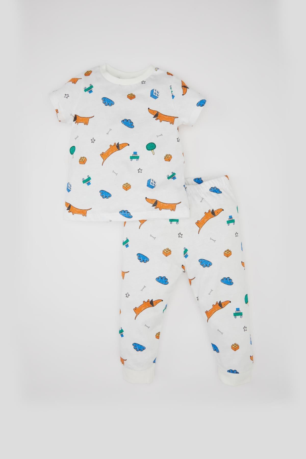 Defacto Erkek Bebek Köpek Baskılı Kısa Kollu Penye Pijama Takımı C1995A524SM