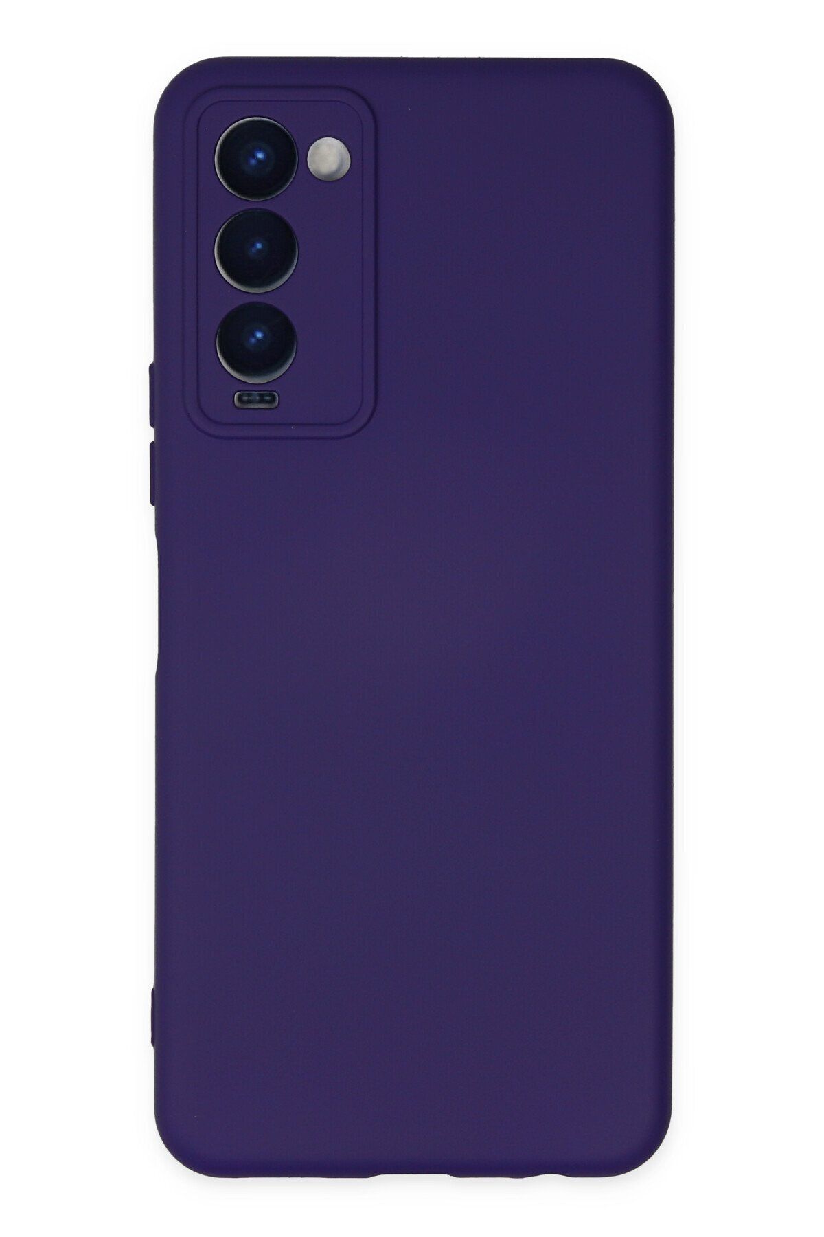 NewFace Tecno Camon 18P içi Süet Telefon Kılıfı - Soft Yüzey Kadife Silikon Kapak - Mor