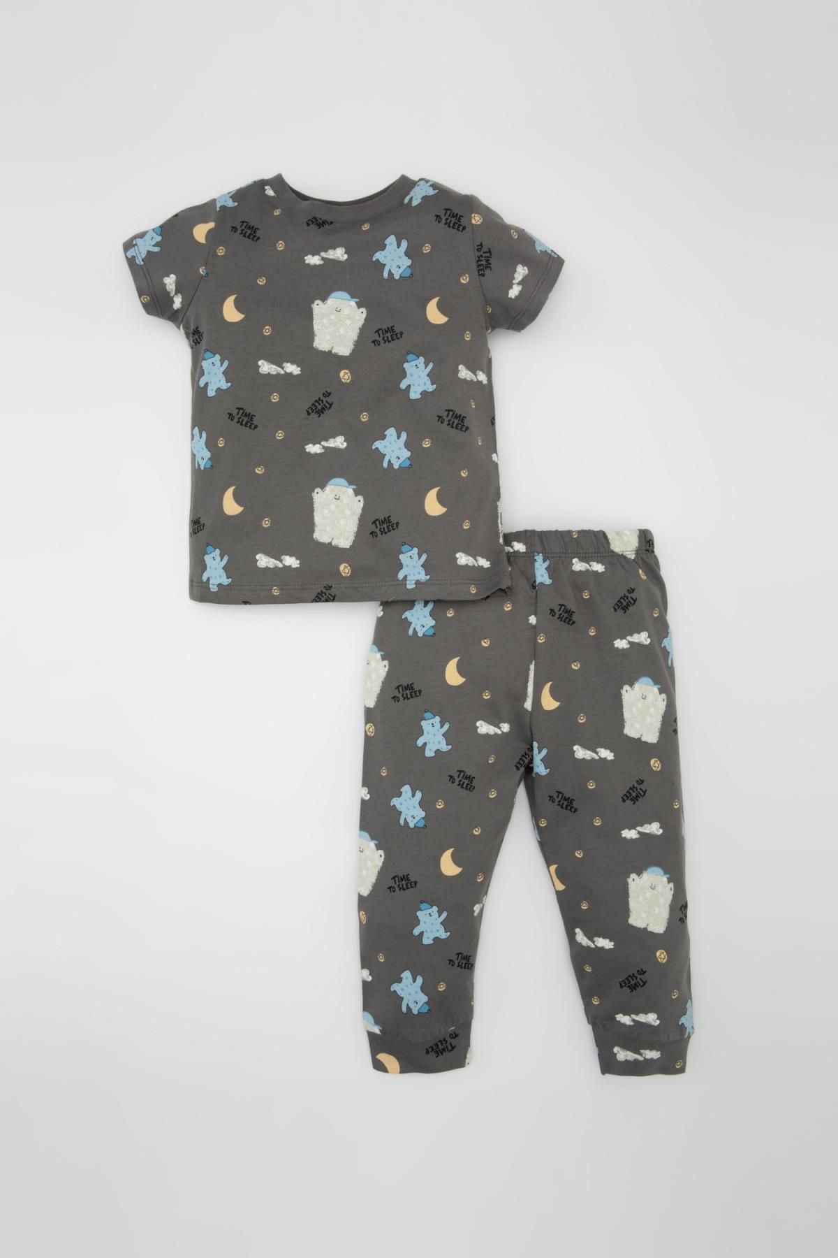 Defacto Erkek Bebek Yıldız Desenli Kısa Kollu Penye Pijama Takımı C2000A524SM