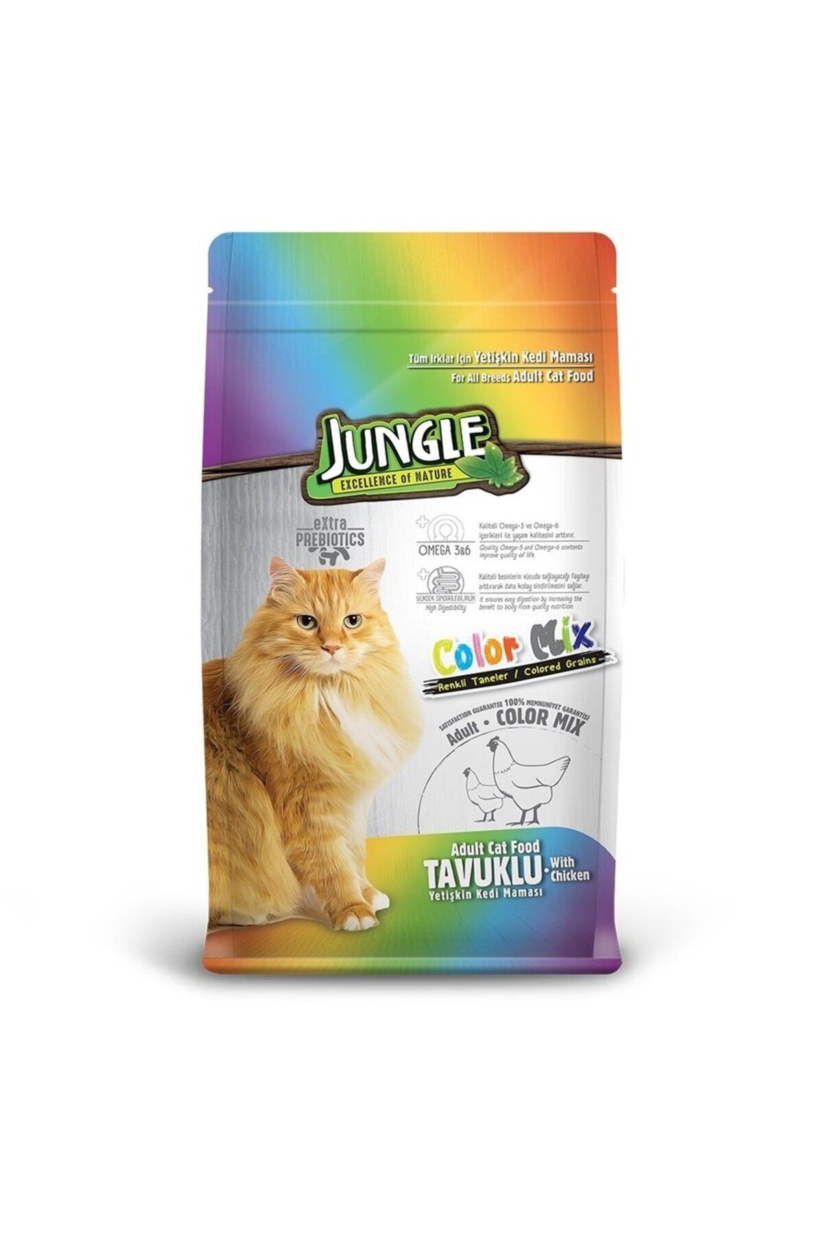 Jungle Color Mix Tavuklu Kedi Maması 15 Kg