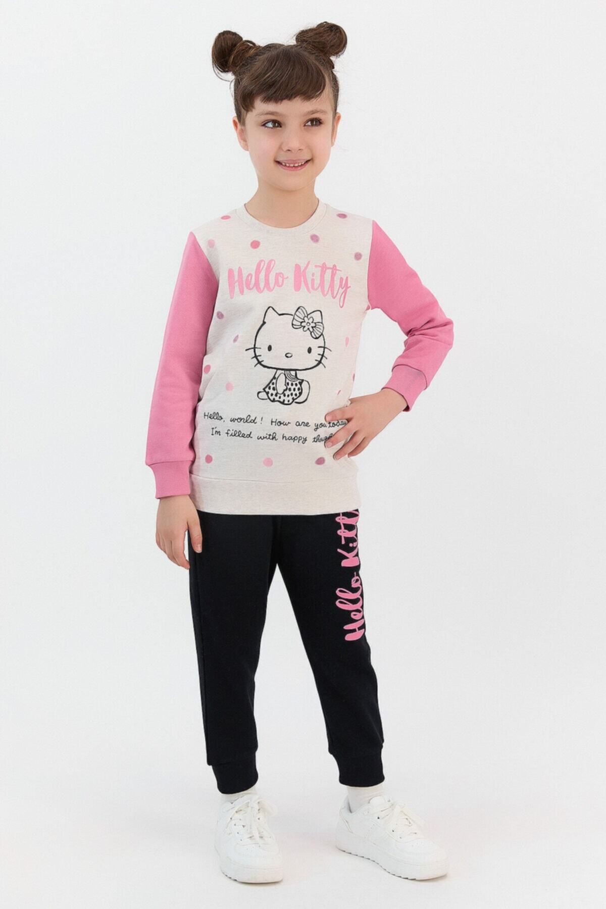 Hello Kitty Lisanslı Kremmelanj Kız Çocuk Eşofman Takımı L1402-c