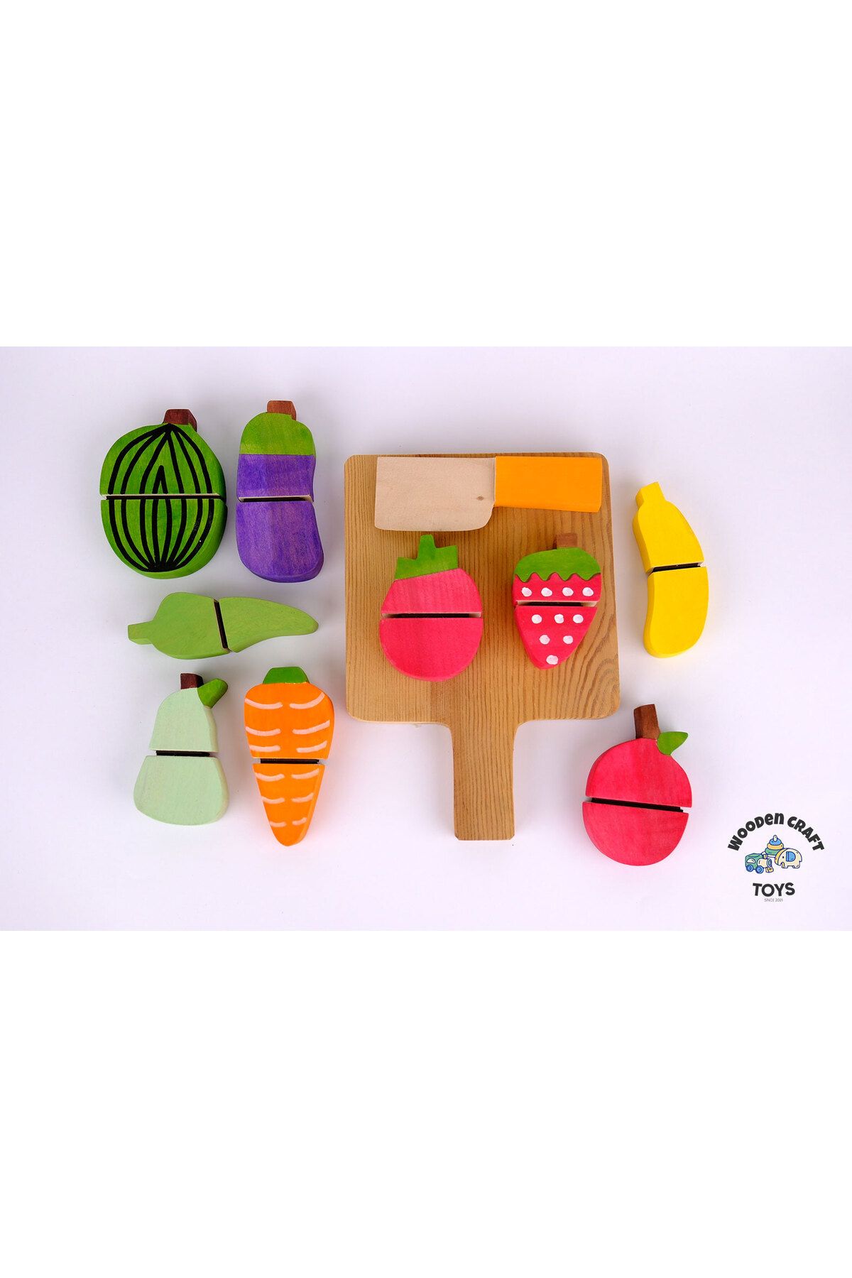 wooden craft toys Eğitici Sağlıklı Renkli Sebze Meyve Seti