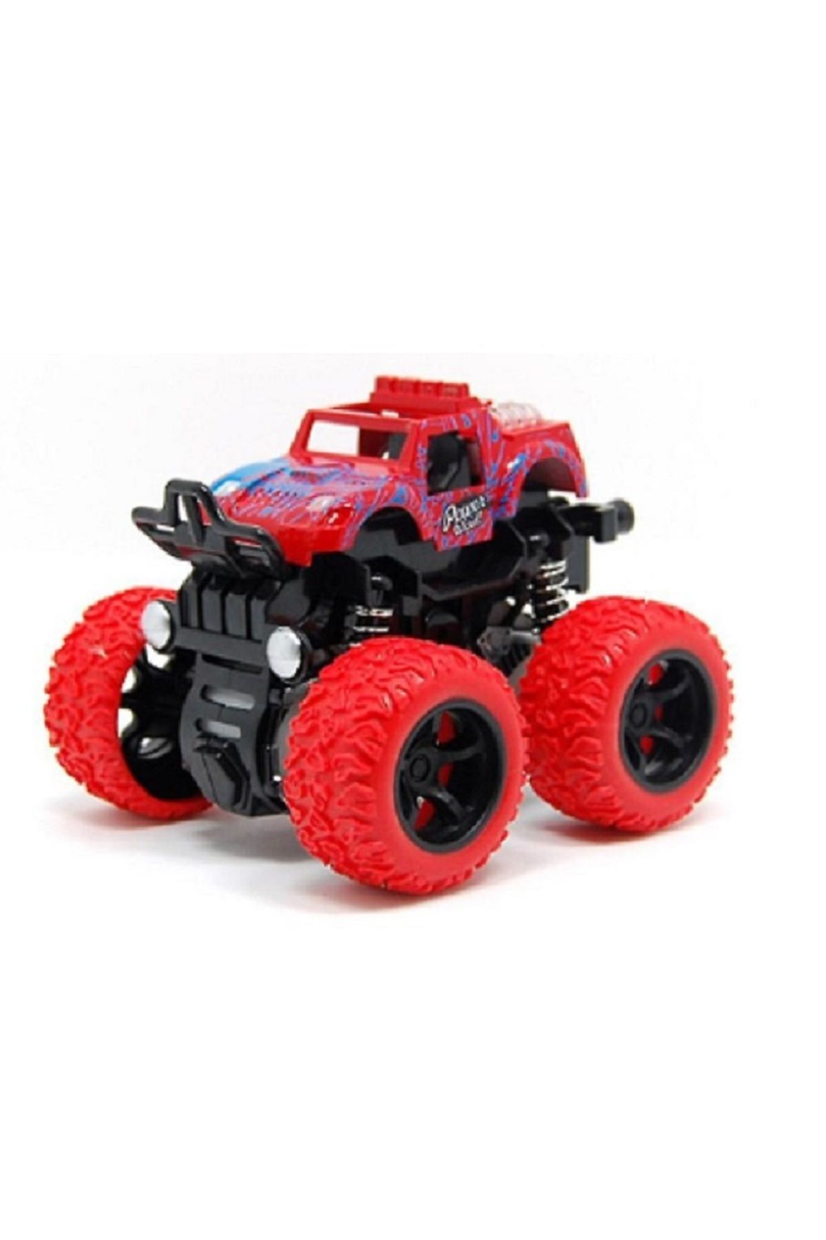 boragarage Oyuncak Büyük Tekerlekli Araba Jeep  (big foot 1:36 ölçek)sürtmeli motor hareket KIRMIZI