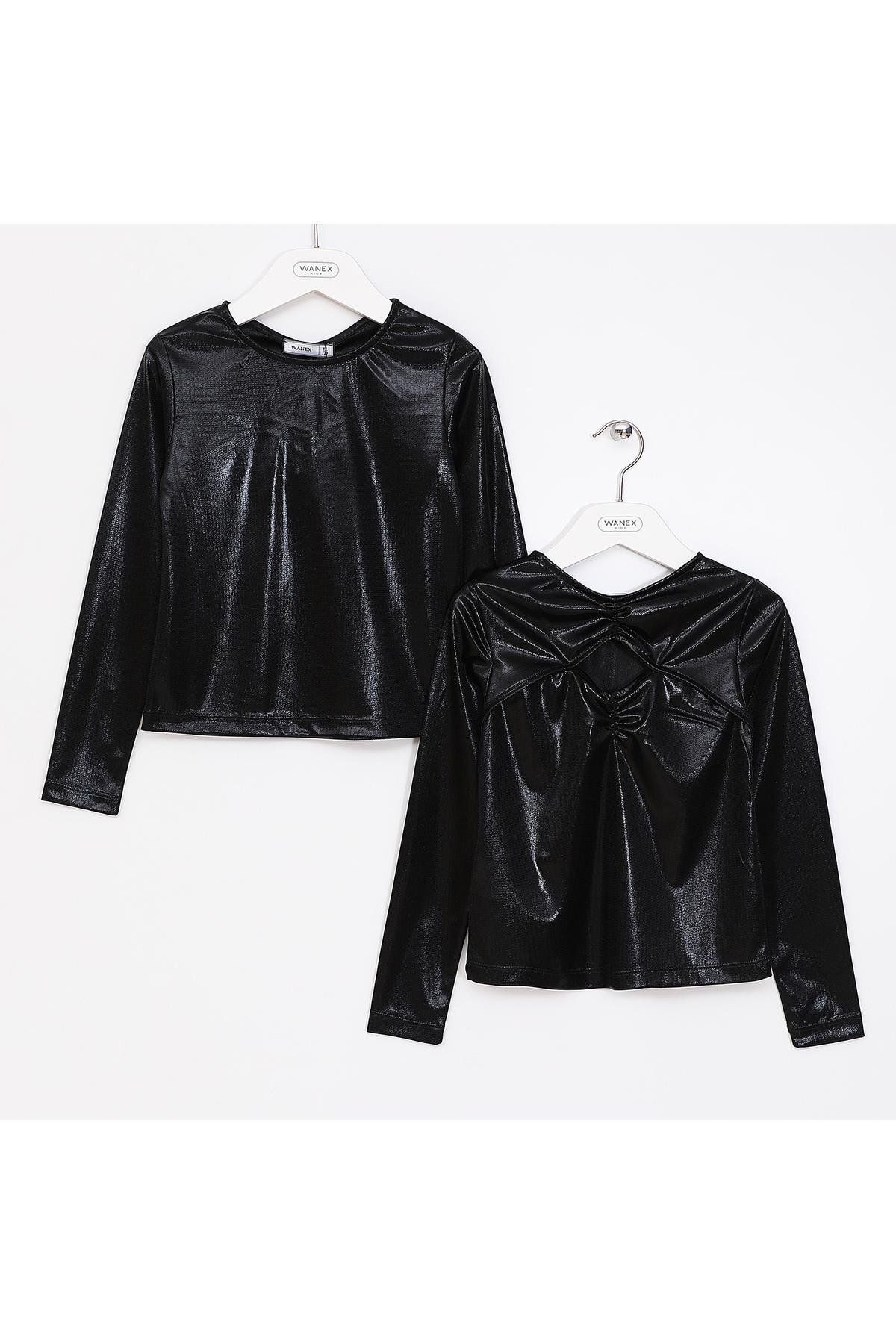 WANEX Kız Çocuk Uzun Kol Premium Bluz - 03011 - Siyah