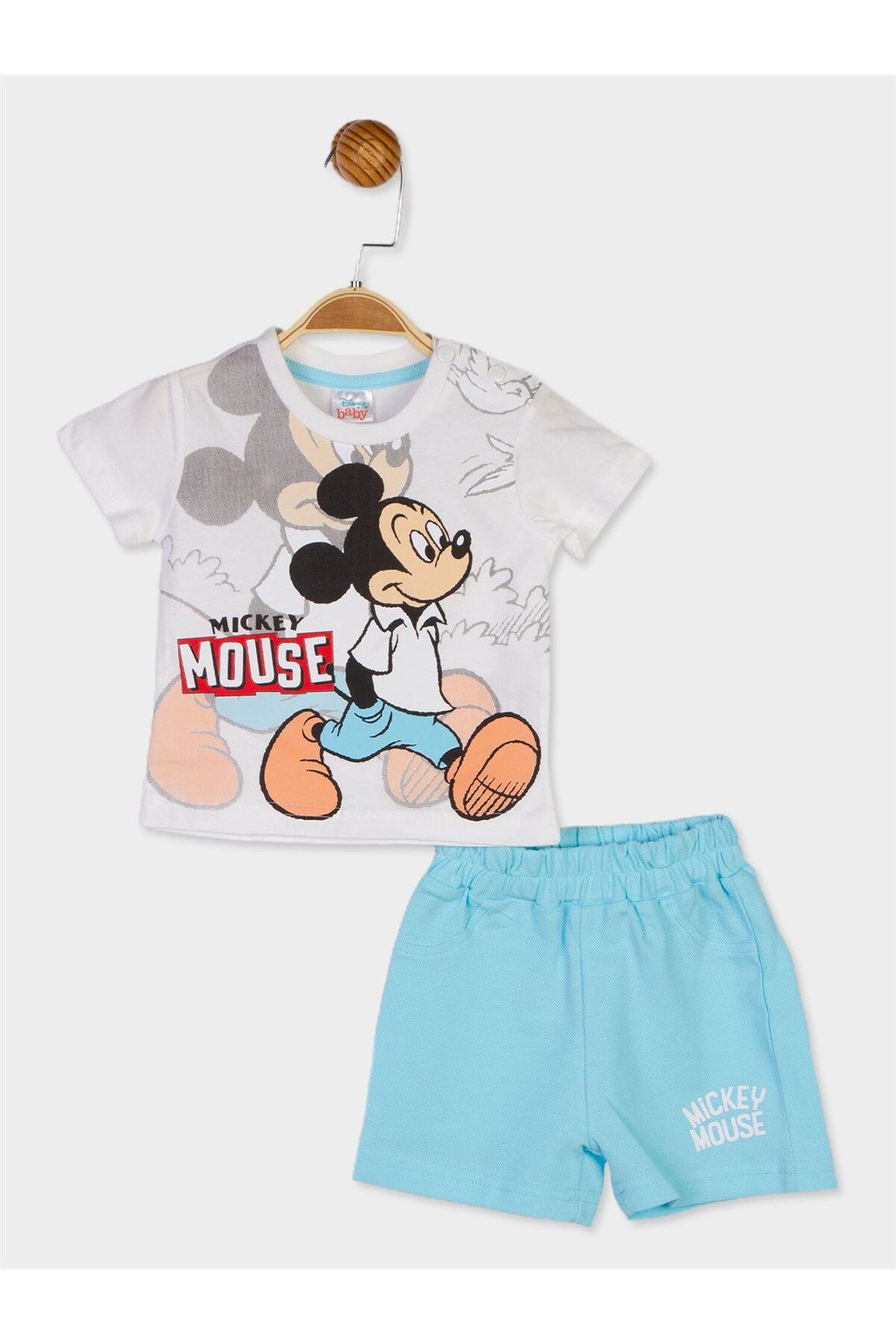 Mickey Mouse Disney Lisanslı Erkek Bebek Tişört Ve Şort 2'li Takım 20890