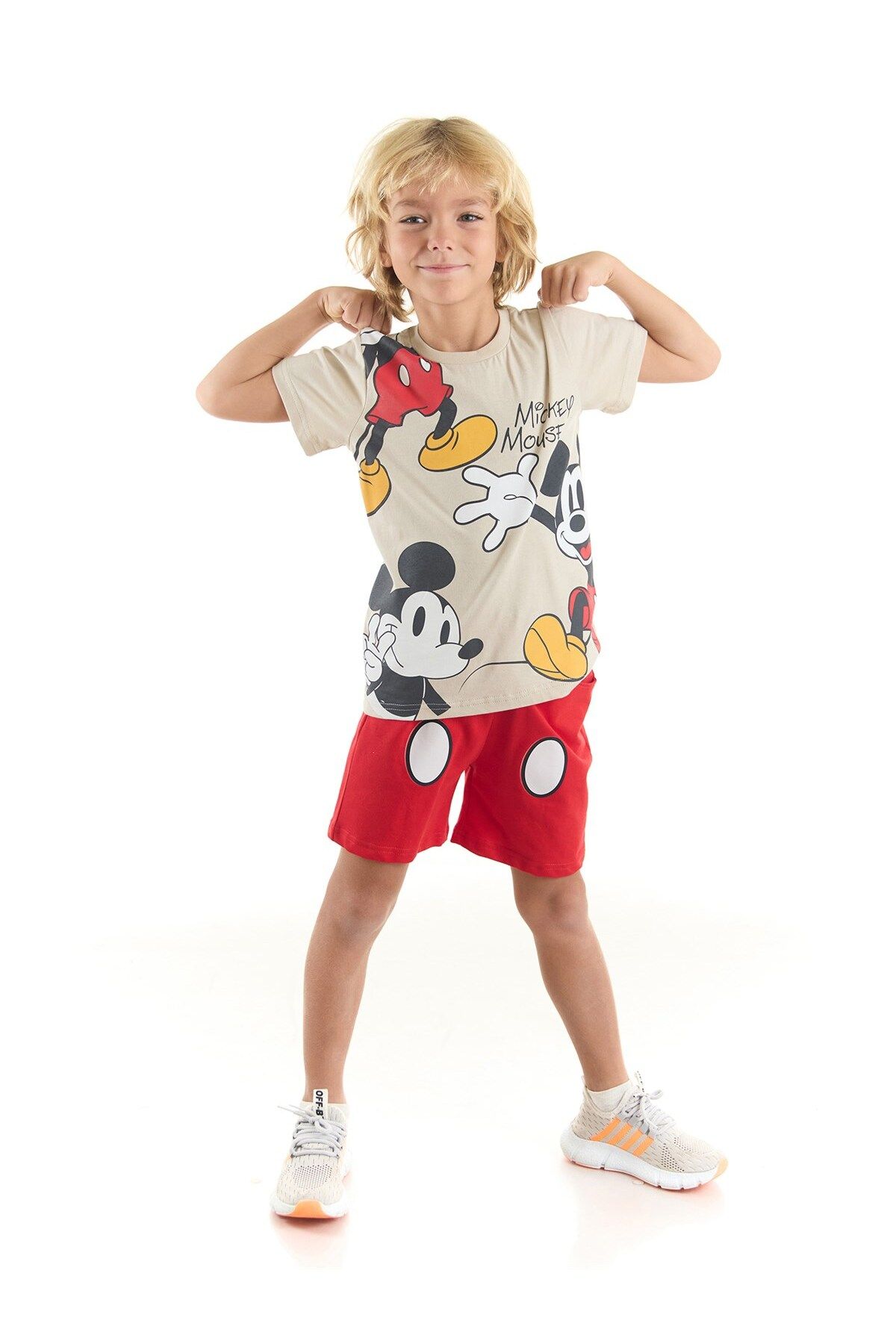 Mickey Mouse Disney Lisanslı Erkek Çocuk Tişört Ve Şort 2'li Takım 20891
