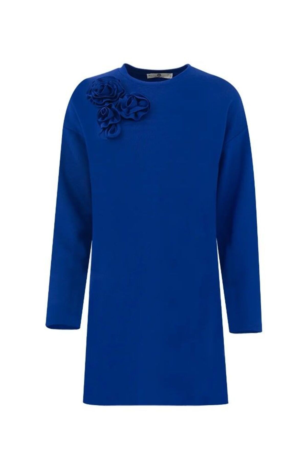 SEÇİL Bluz Kanguru Cepli Omzu Gül Detaylı Örme Kumaş Bluz Qks Sweatshirt Bluz 221201073 #22-12#