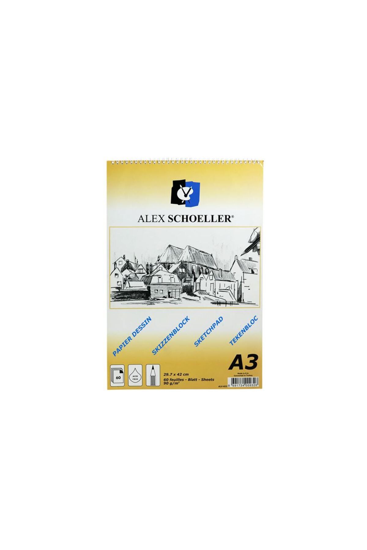 Schoellershammer Alex Eskiz Blok A3 60 Yp Spiralli Alx-822