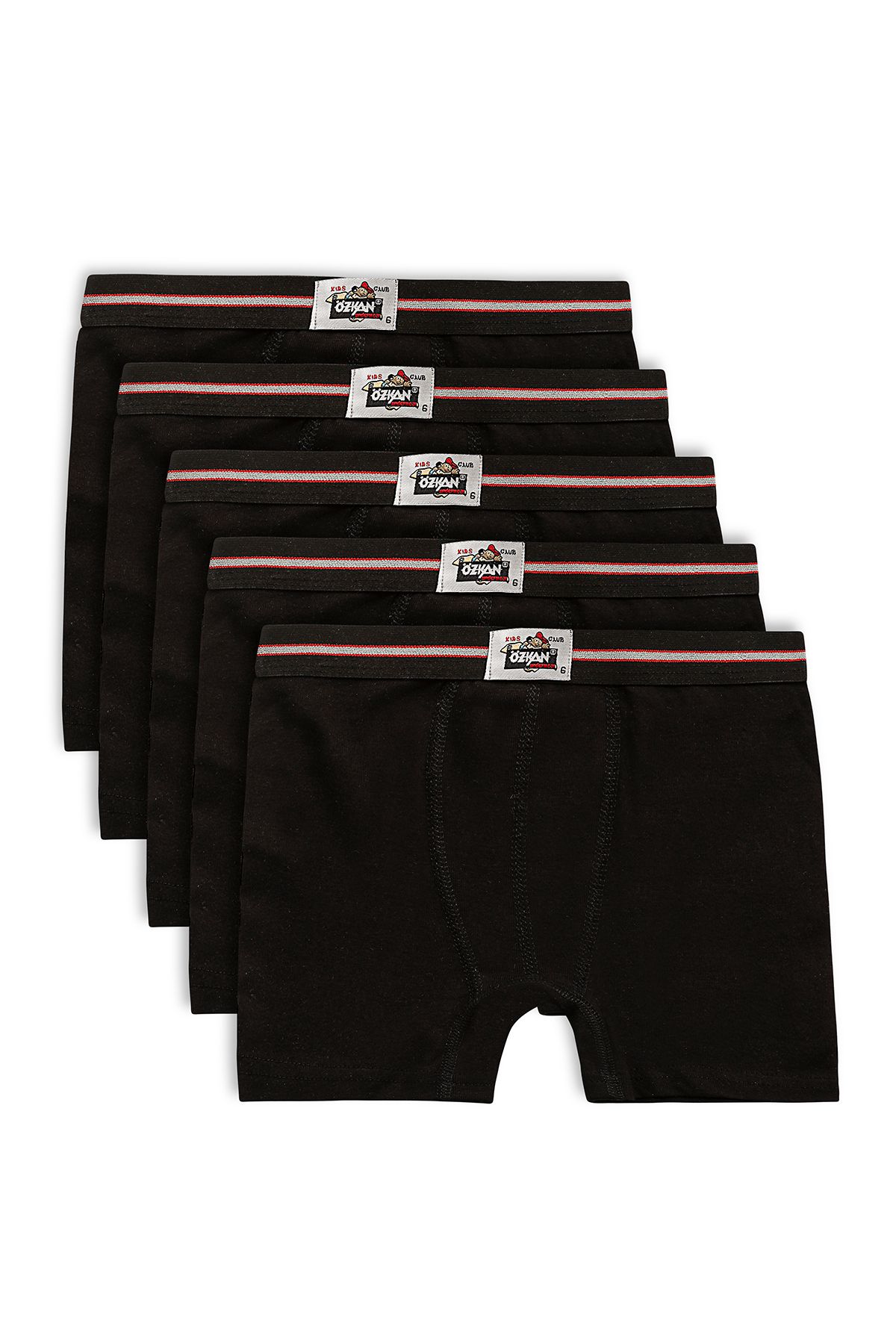 ÖZKAN underwear Özkan 0711 5'li Paket Erkek Çocuk %100 Pamuklu Esnek Yumuşak Boxer Şort