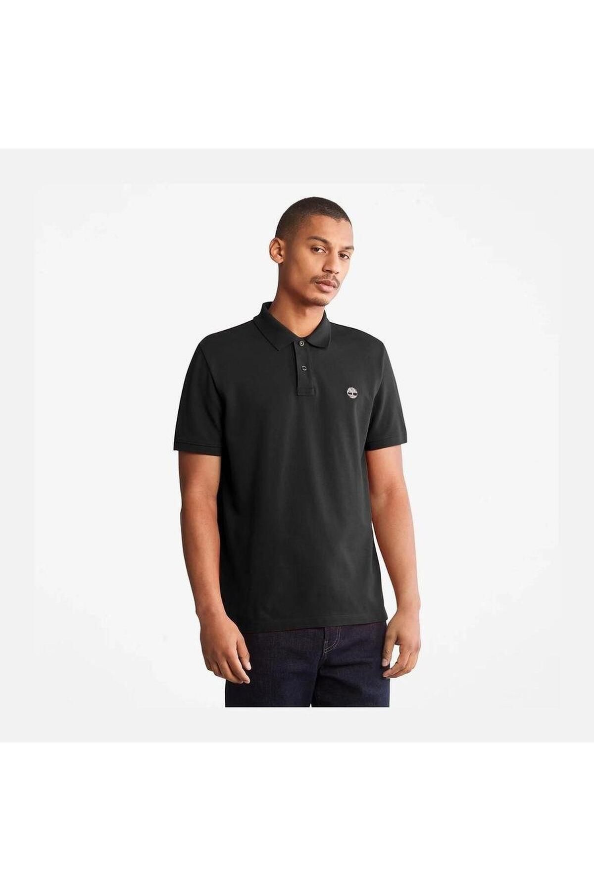Timberland Pique Short Sleeve Polo Erkek T-shirt Tb0a26n40011 Siyah-s