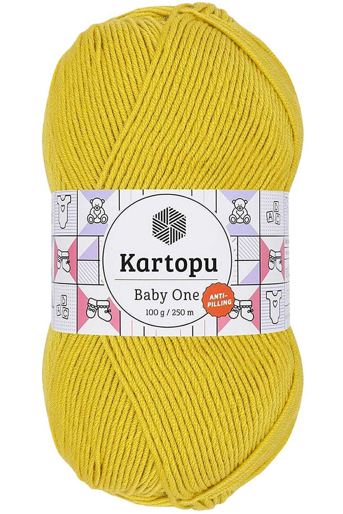 Kartopu Baby One Tüylenmeyen El Örgü İpi Yünü Hardal Sarı K1321