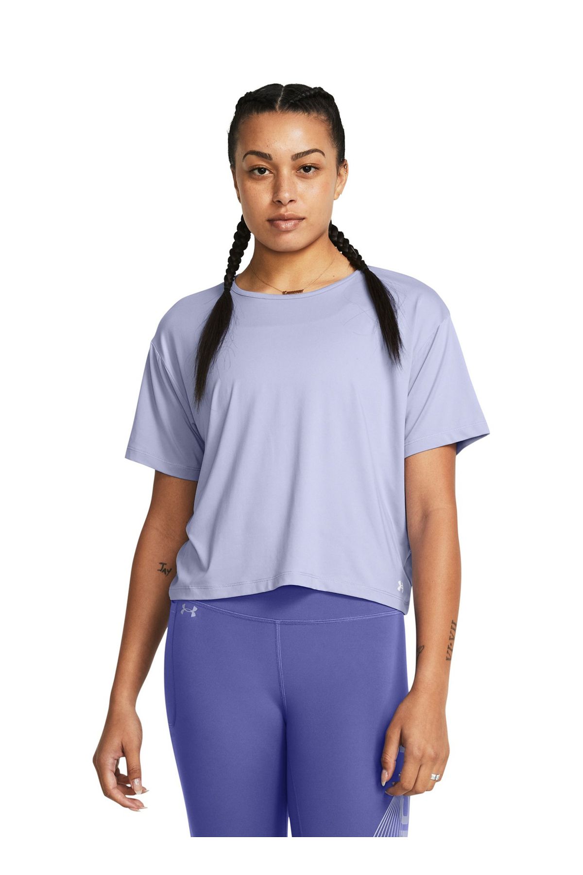 Under Armour 1379178-539 Motion SS Lila Kadın Bisiklet Yaka Oversize T-Shirt