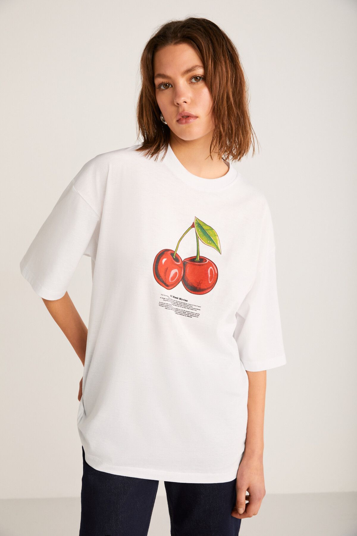 GRIMELANGE ODALYS Kadın Beyaz T-Shirt