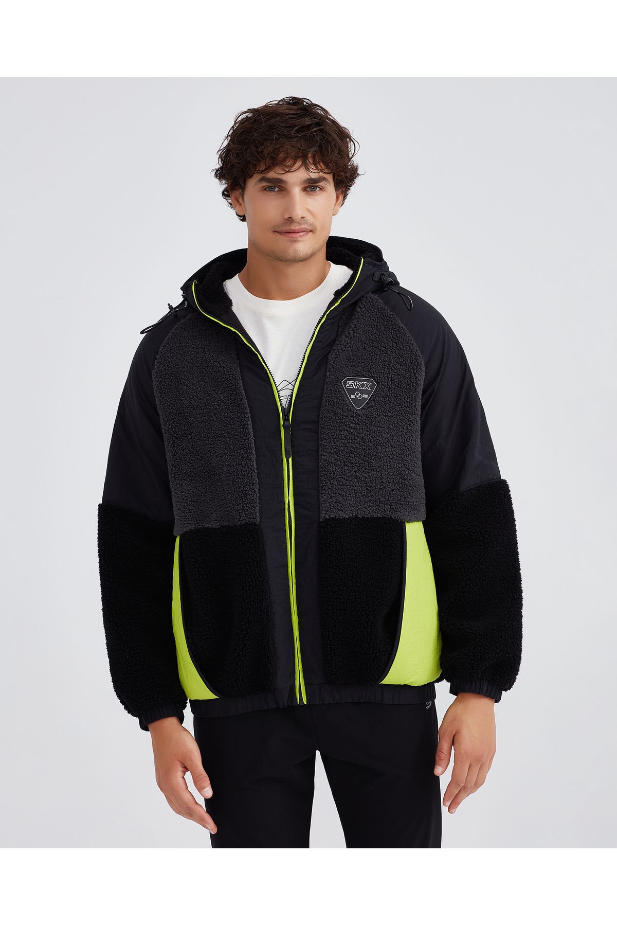 Skechers M Outdoor Fleece Full Zip Sherpa Erkek Siyah Ceket S232310-001