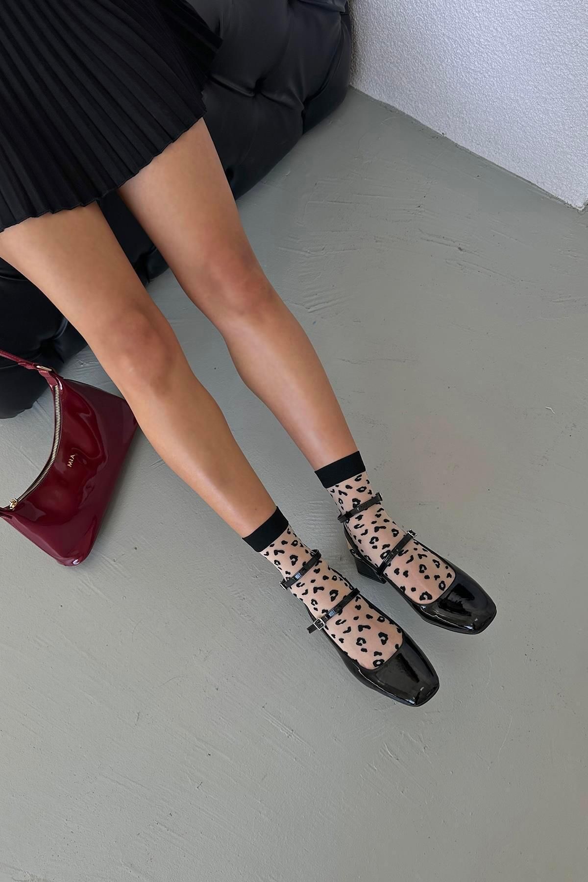 Straswans Viola Kadın Topuklu Rugan Ayakkabı Siyah