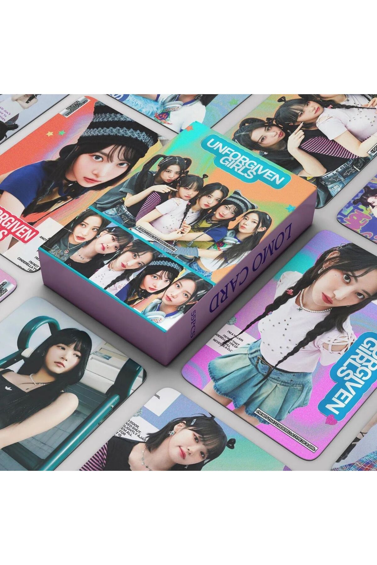 Kpop Dünyasi Le Sserafım '' Unforgiven Girls '' Çift Yön Baskılı Lomo Card Seti
