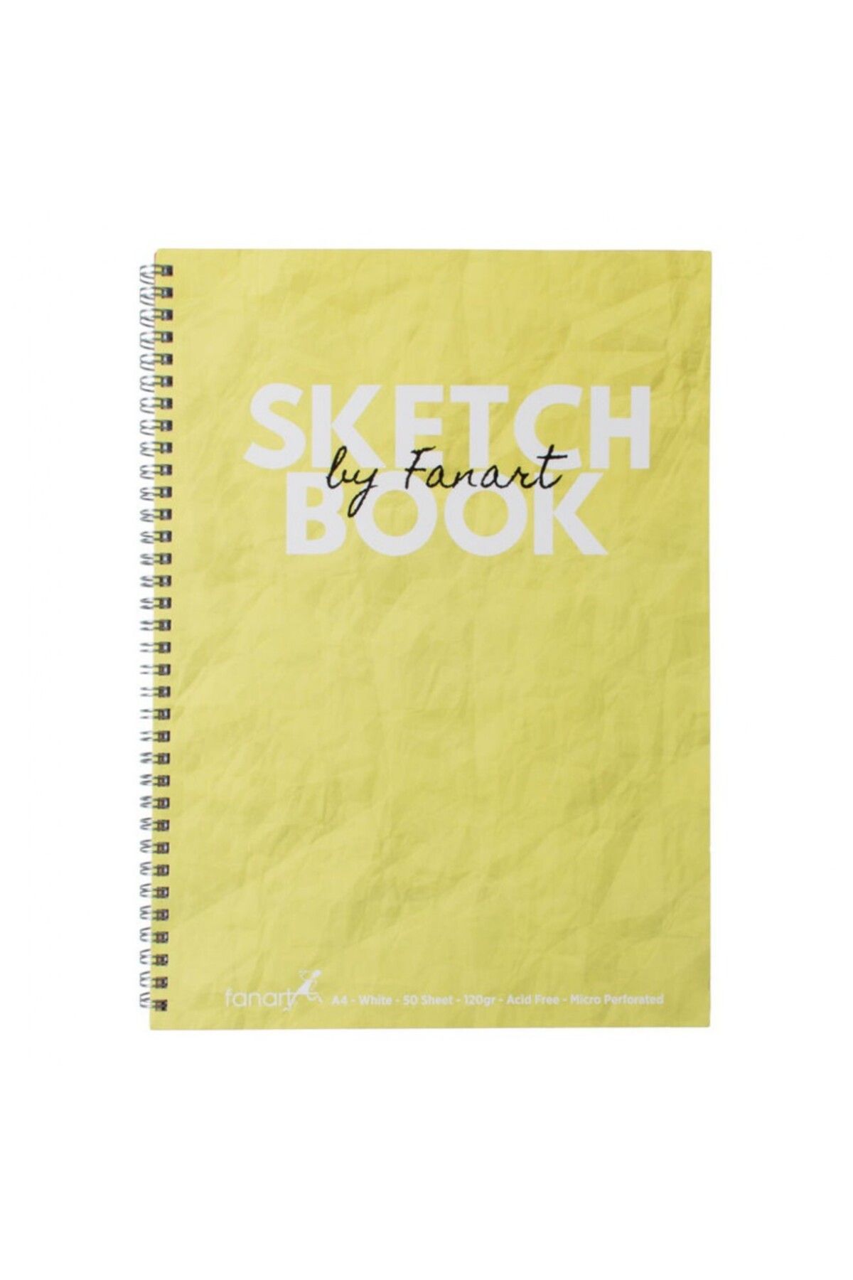 Fanart Sketch Book (ESKİZ DEFTERİ) A4 Spiralli 120 gr Beyaz Kağıt- Sarı